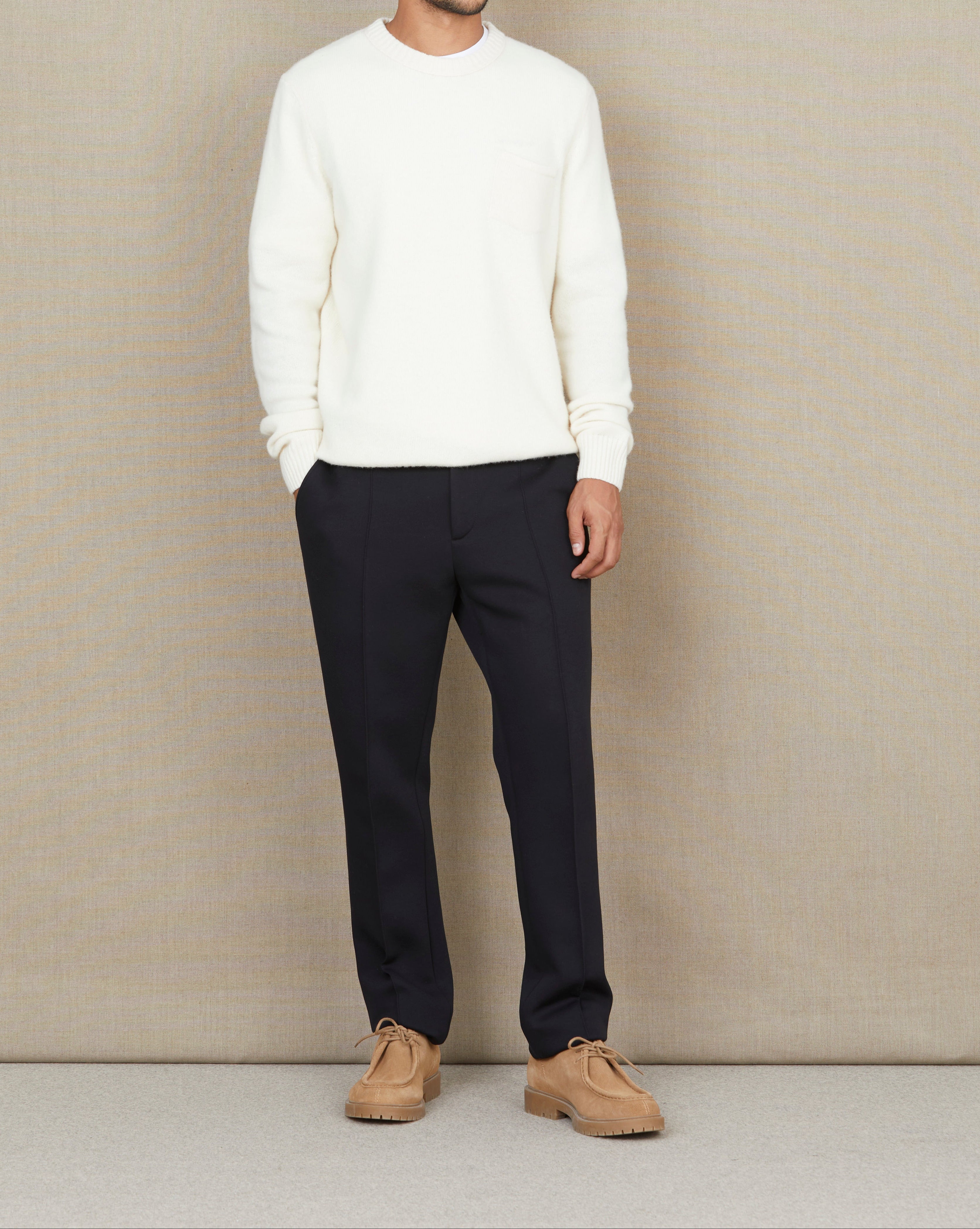 PULL POCKET WOOL ÉCRU