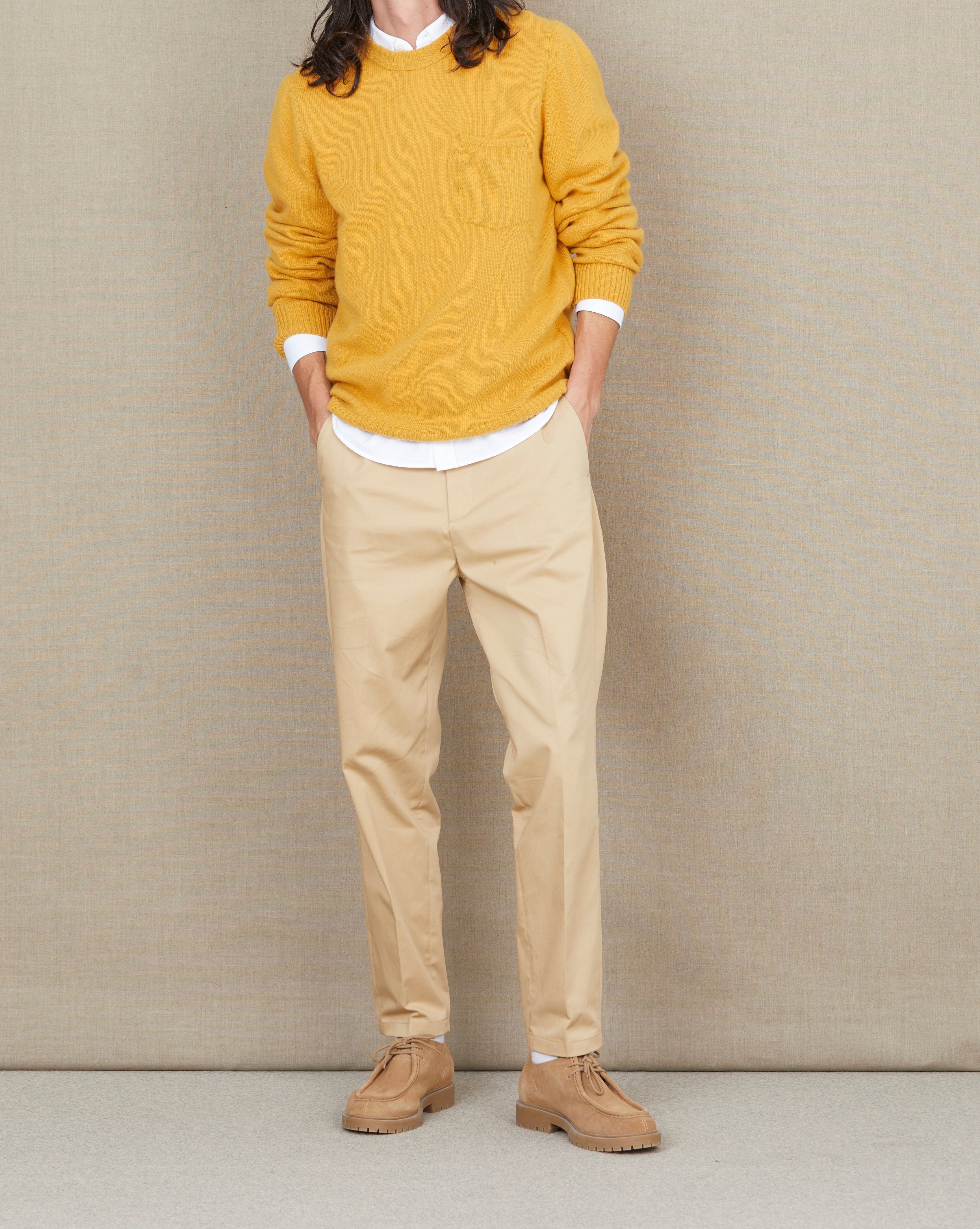 PULL POCKET WOOL MARRON