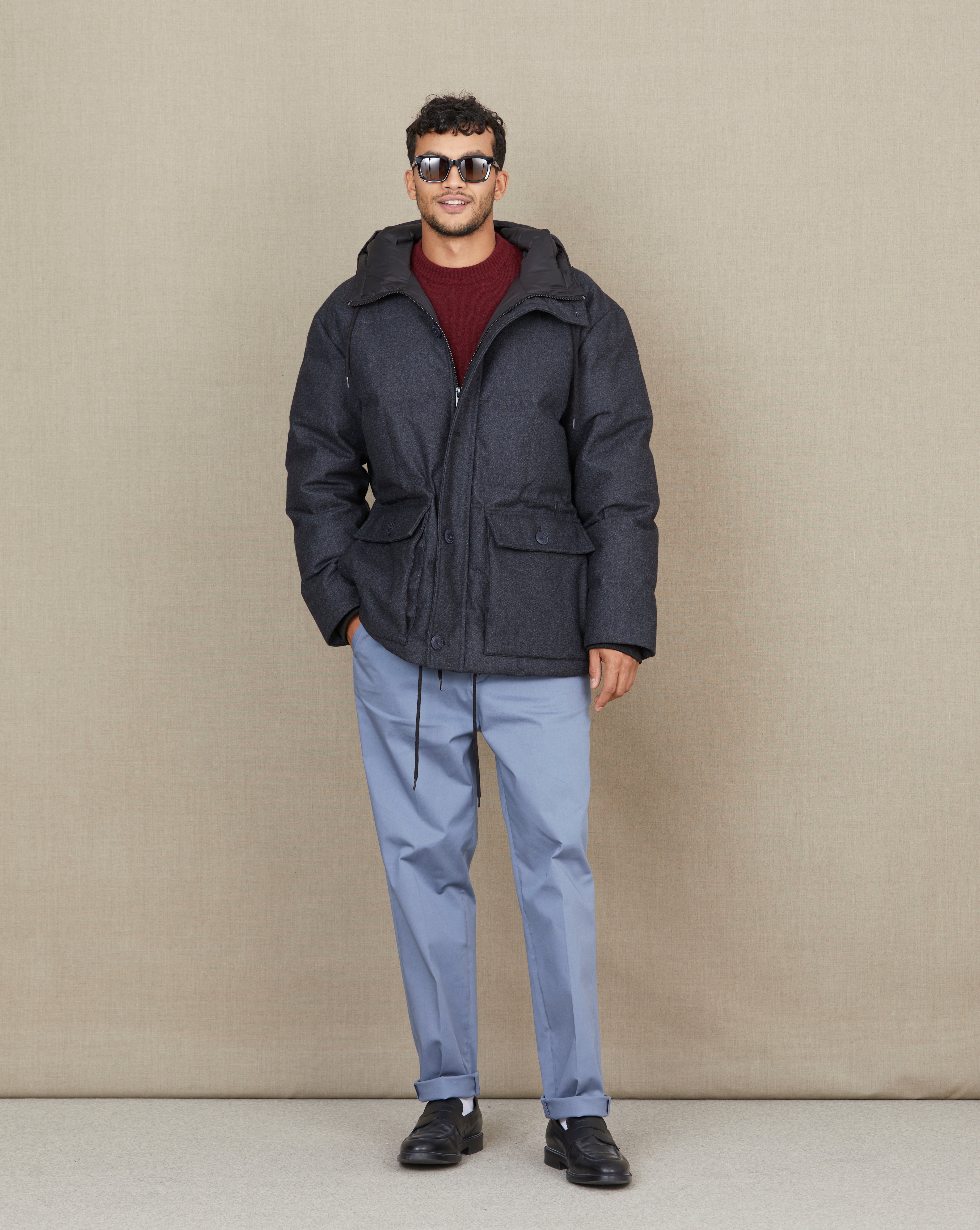 PARKA WINTER WOOL GRIS