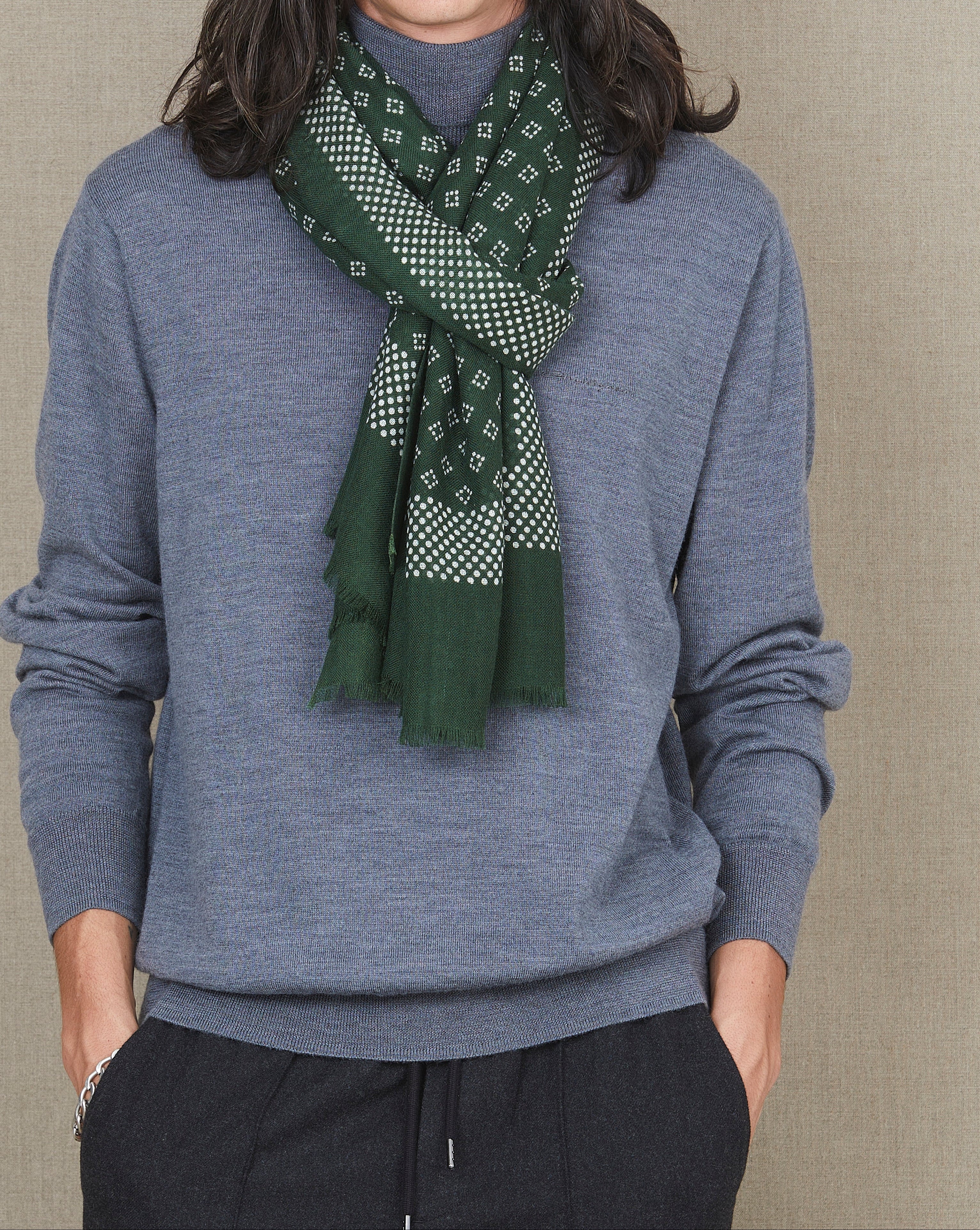 BOMBAY SCARF KAKI WOOL SCARF