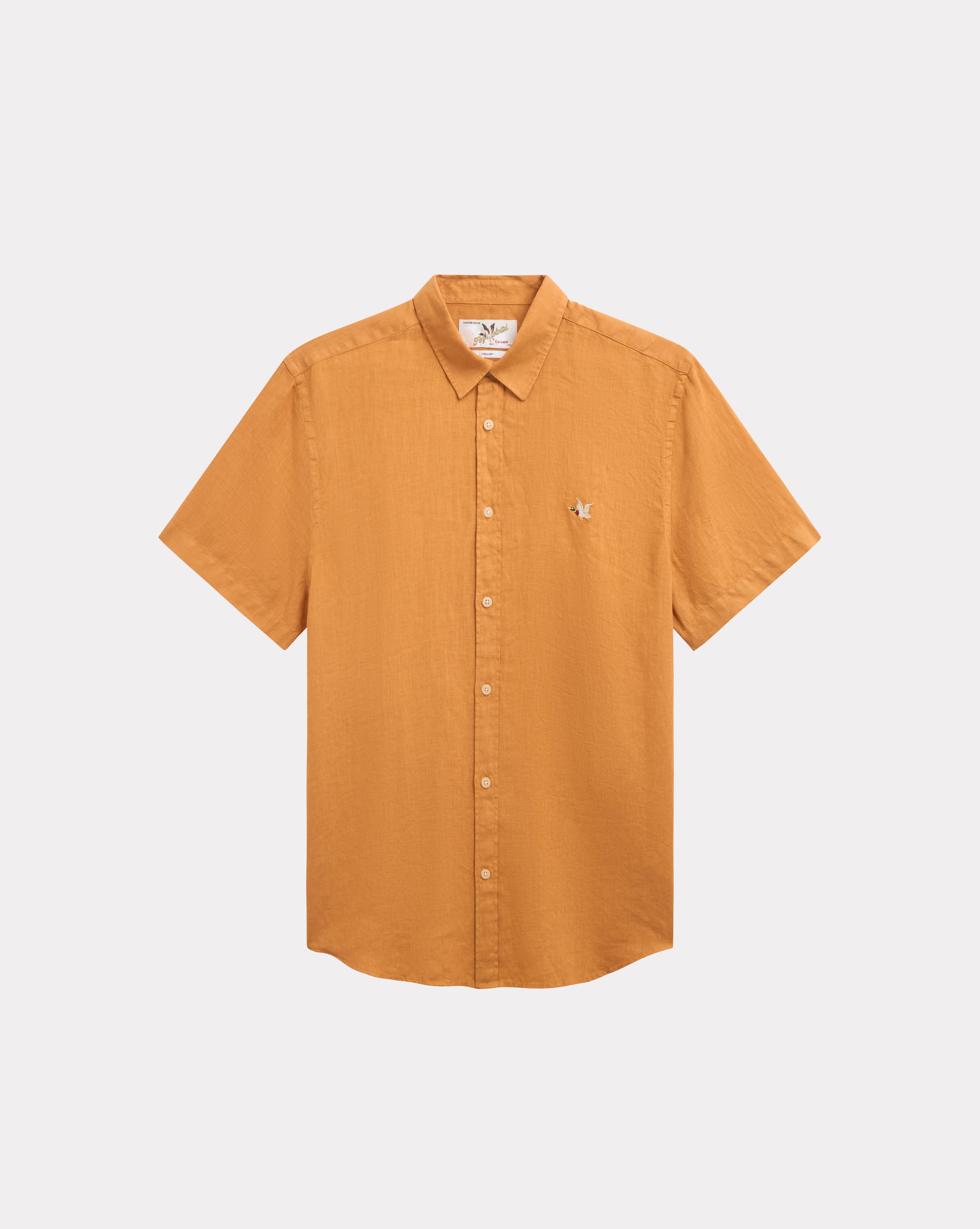 CHEMISE ORLANDO EN LIN ORANGE