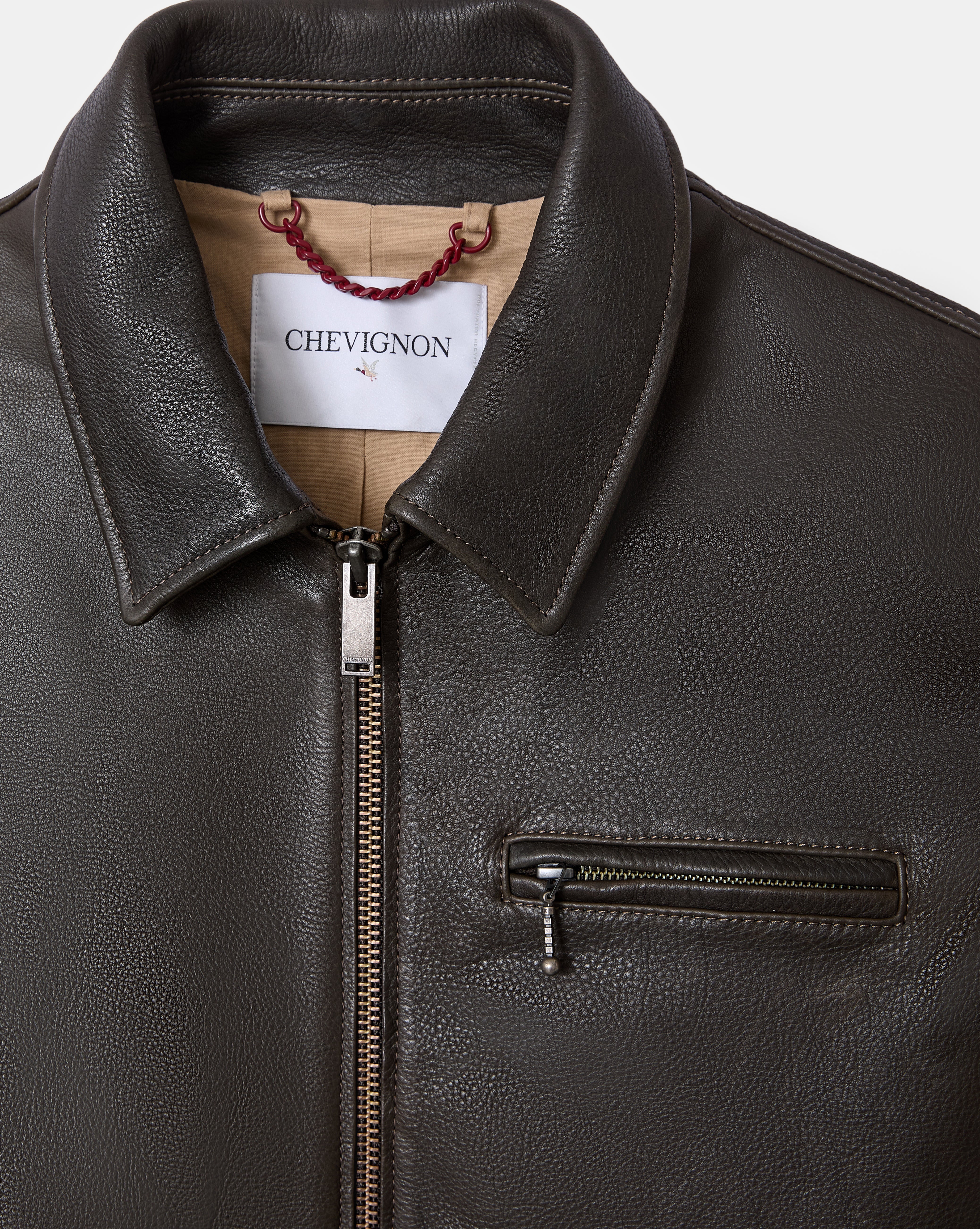 BROWN LEATHER MOTOR JACKET