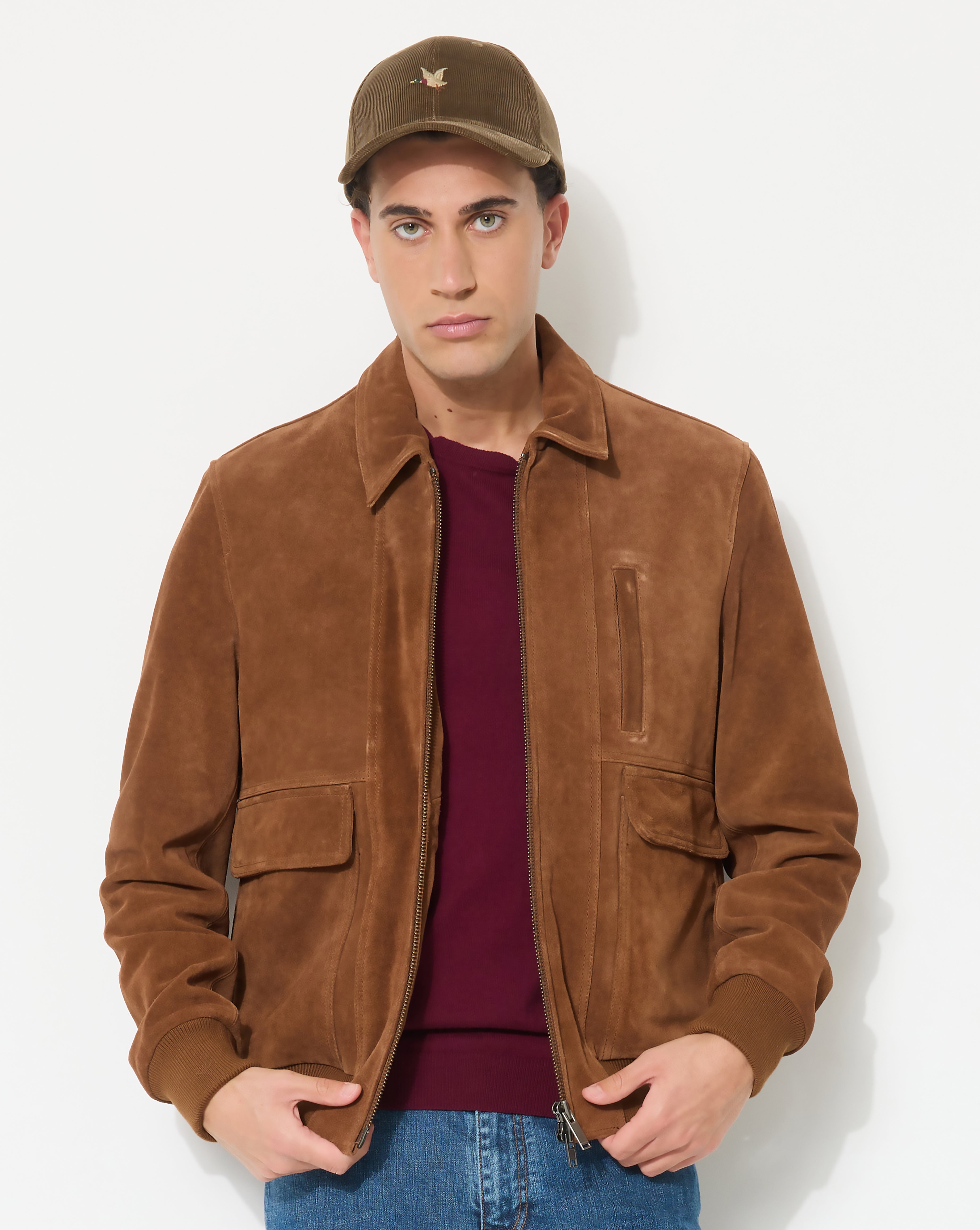 BLOUSON EN CUIR PAOLO MARRON