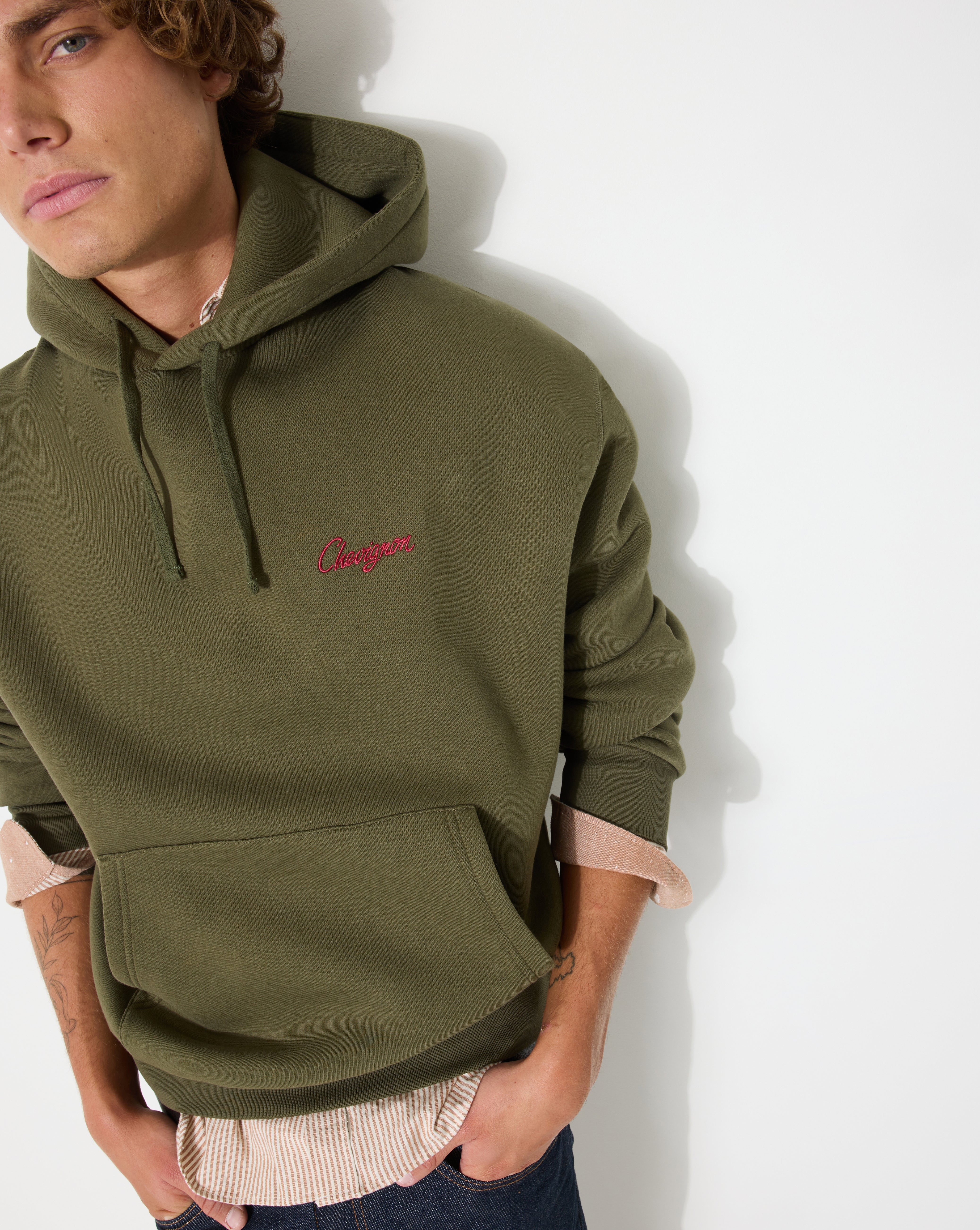 SWEATSHIRT HOOD 90 KHAKI