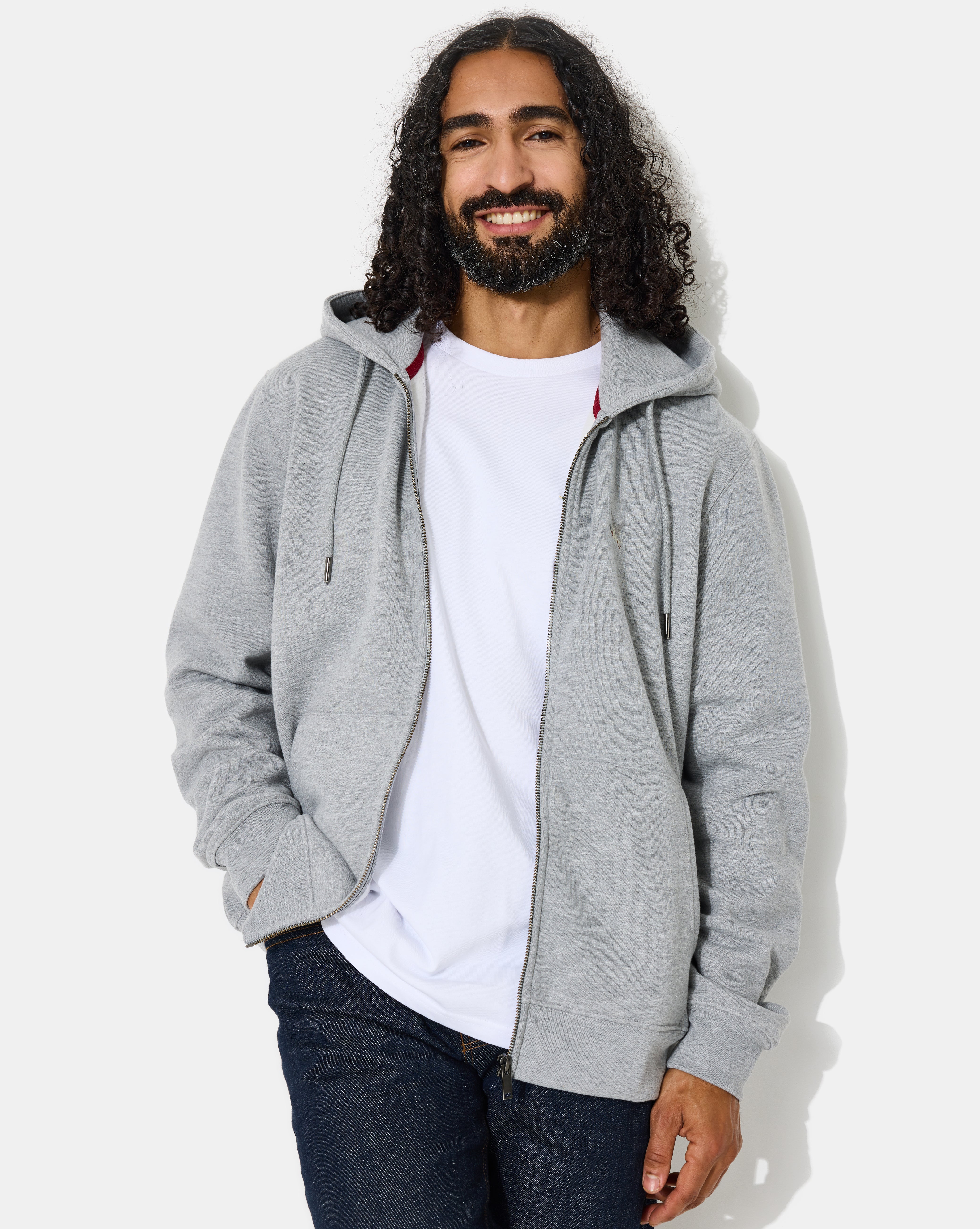 SWEATSHIRT CITY HOOD ZIPPE GRIS