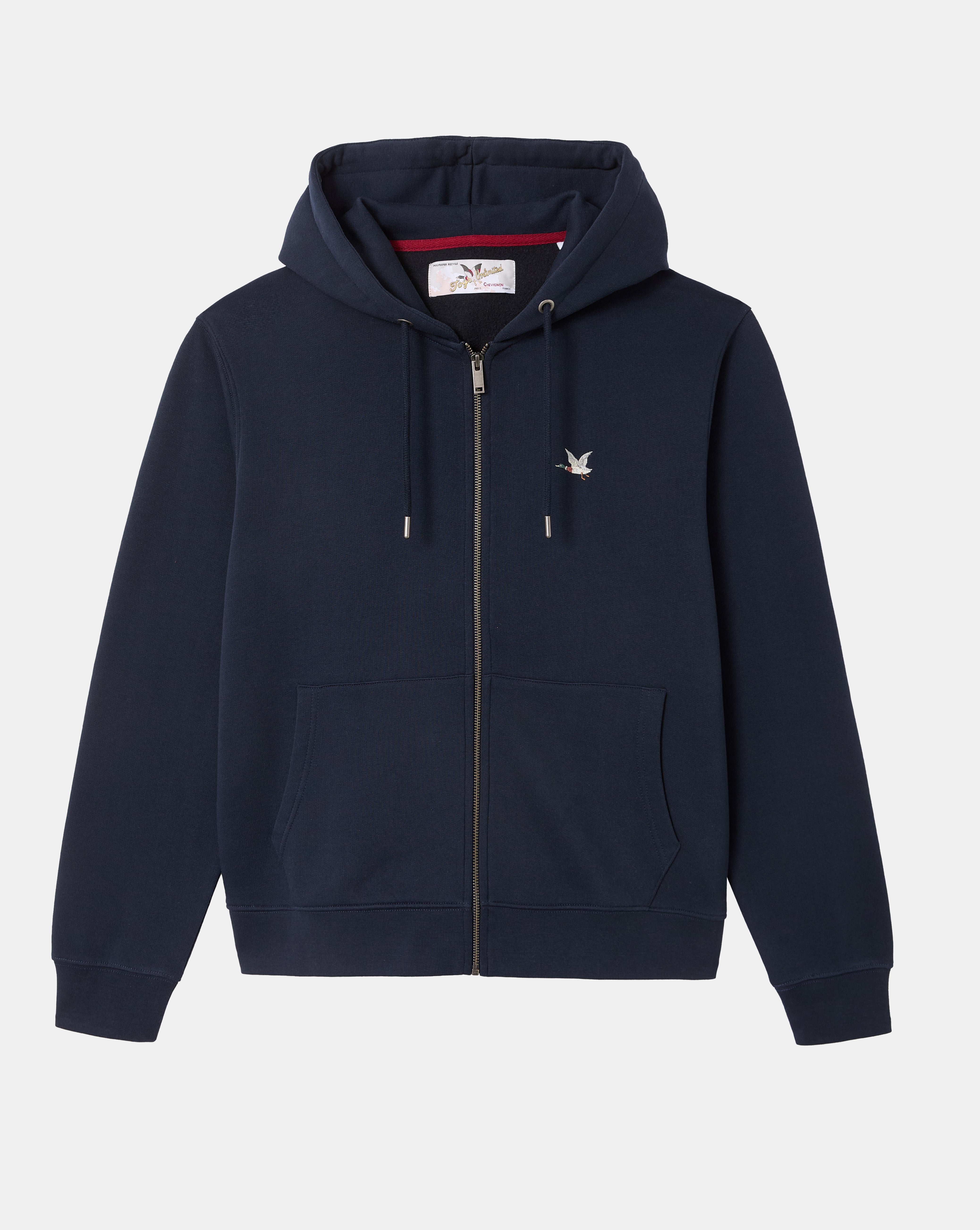 SWEATSHIRT CITY HOOD ZIPPE BLEU