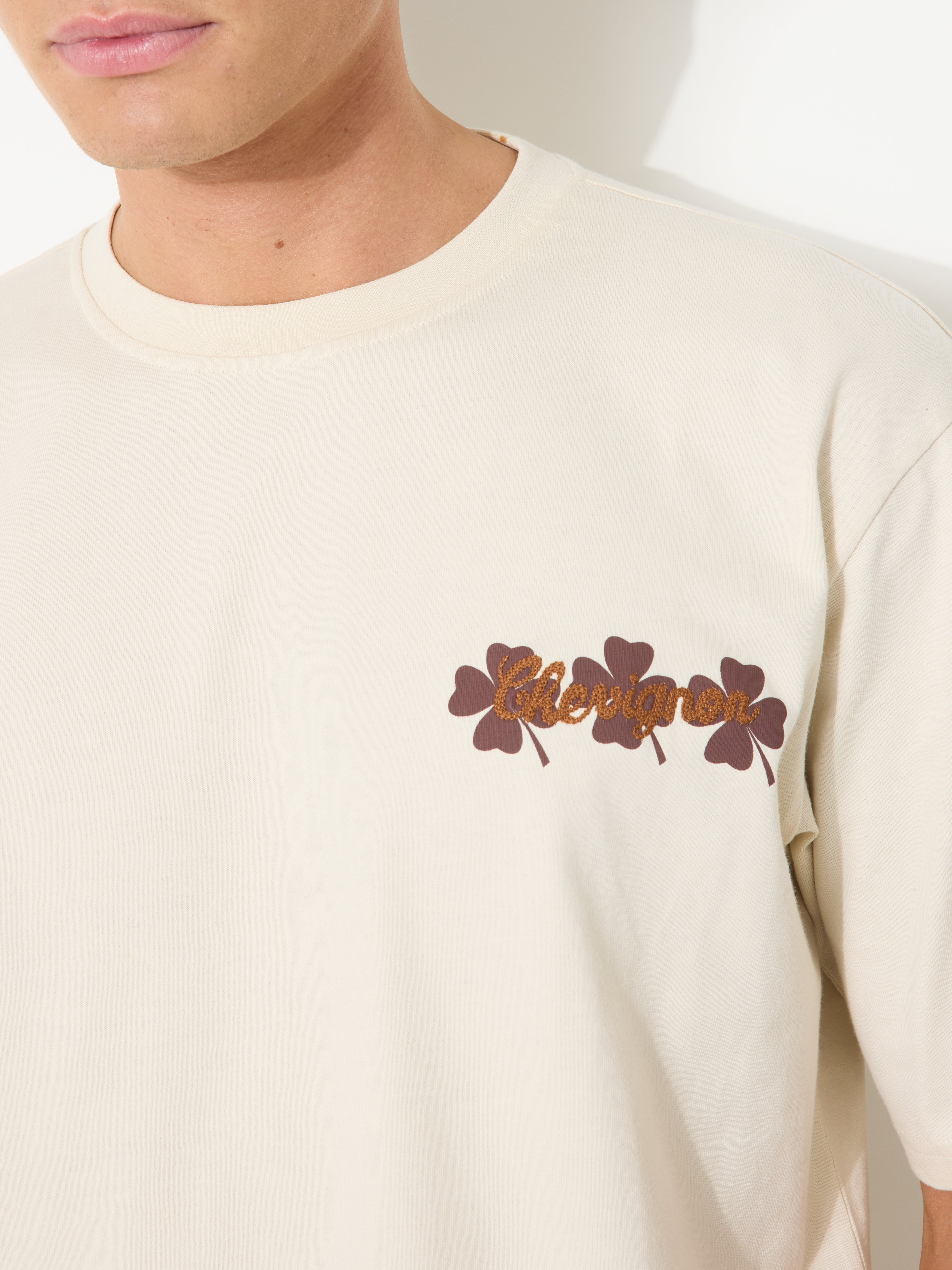 T-SHIRT CLOVER TEE OVERSIZE ÉCRU