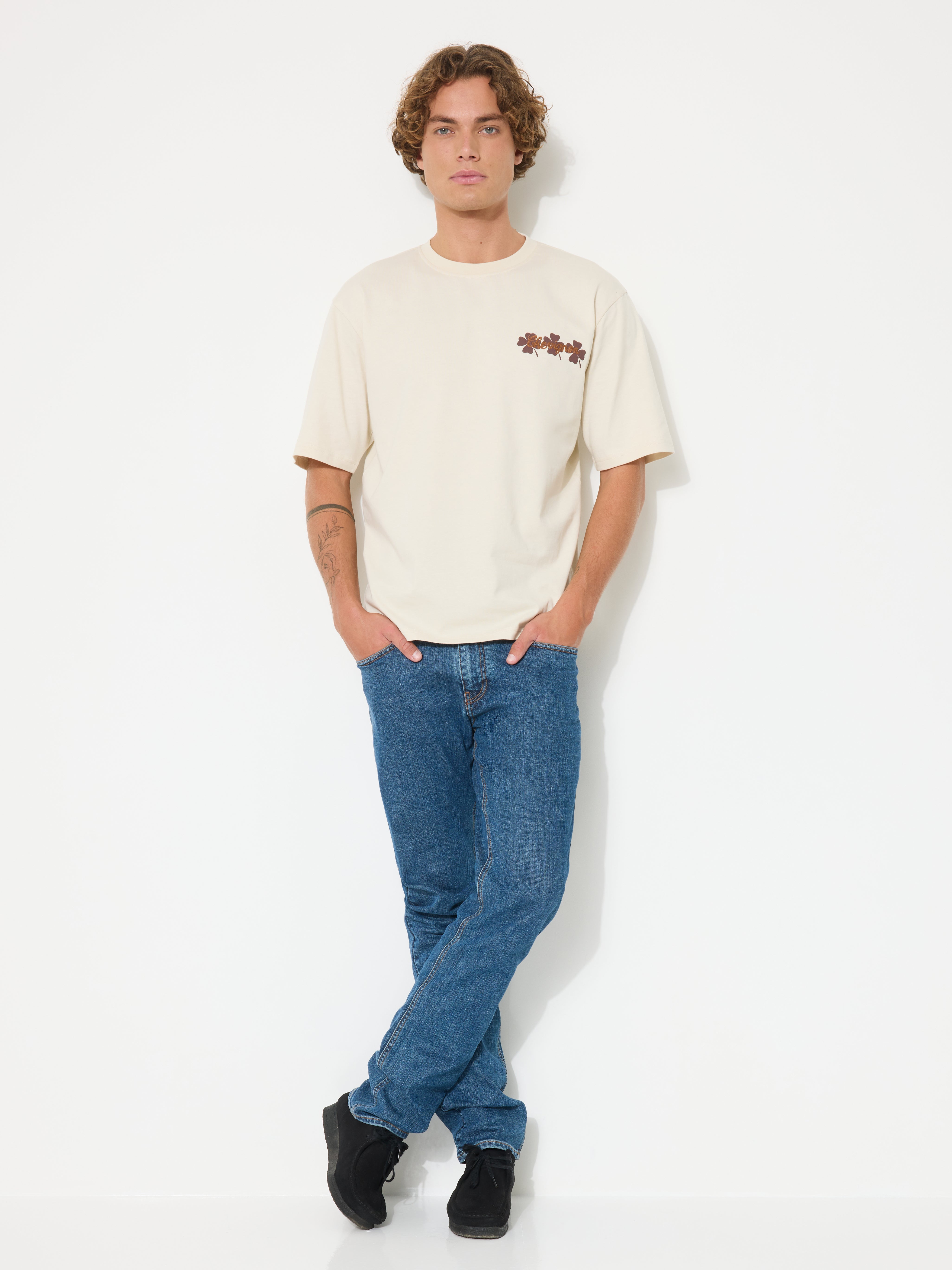 T-SHIRT CLOVER TEE OVERSIZE ÉCRU