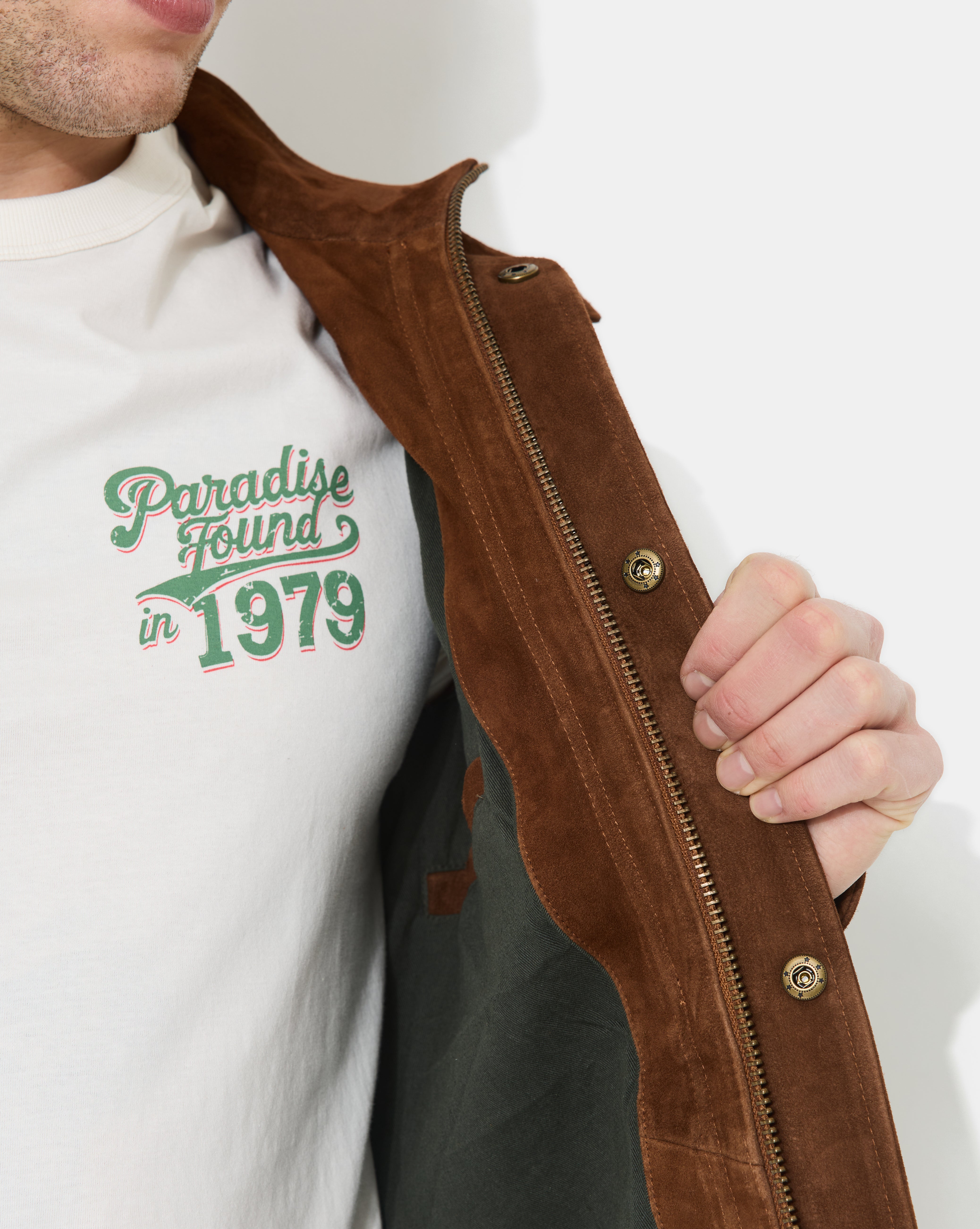 VESTE EN CUIR DAGGER MARRON