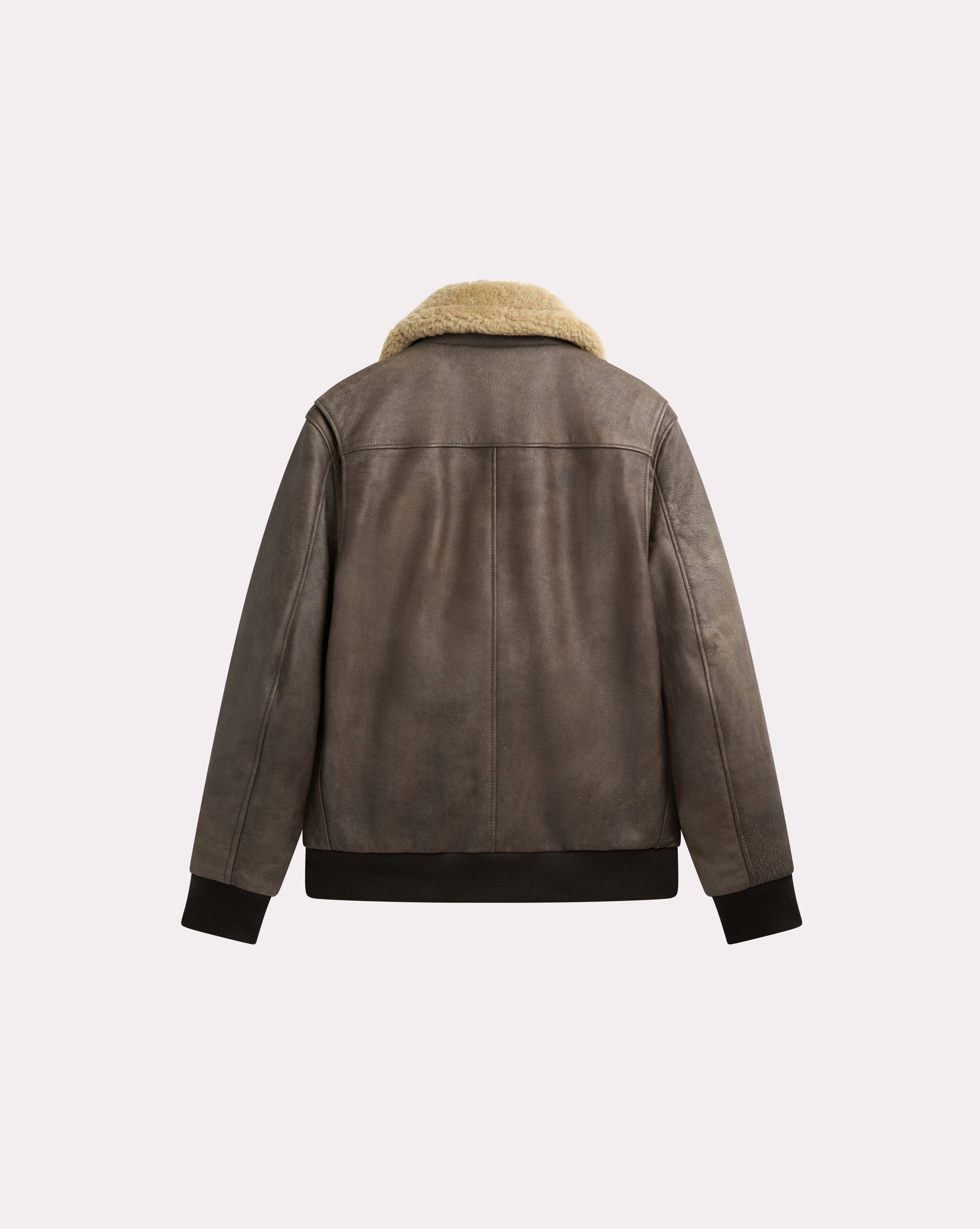 BLOUSON PILOT CUIR MARRON