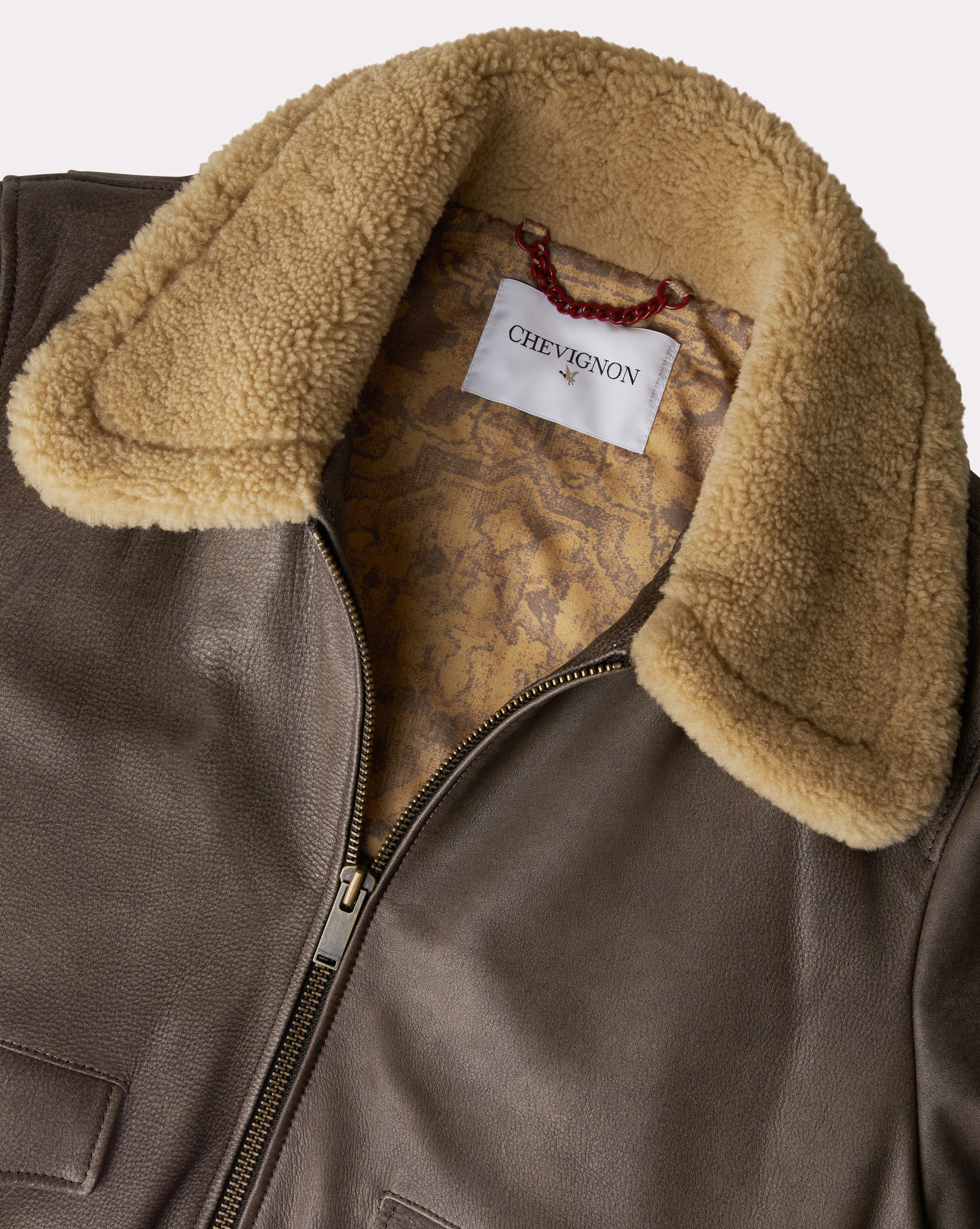 BROWN LEATHER PILOT JACKET