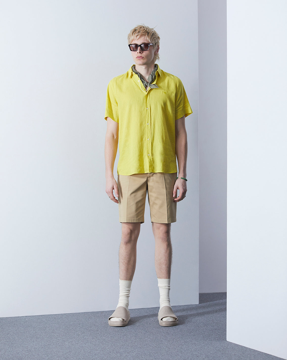 CHEMISE EN LIN SHORT TOGS JAUNE