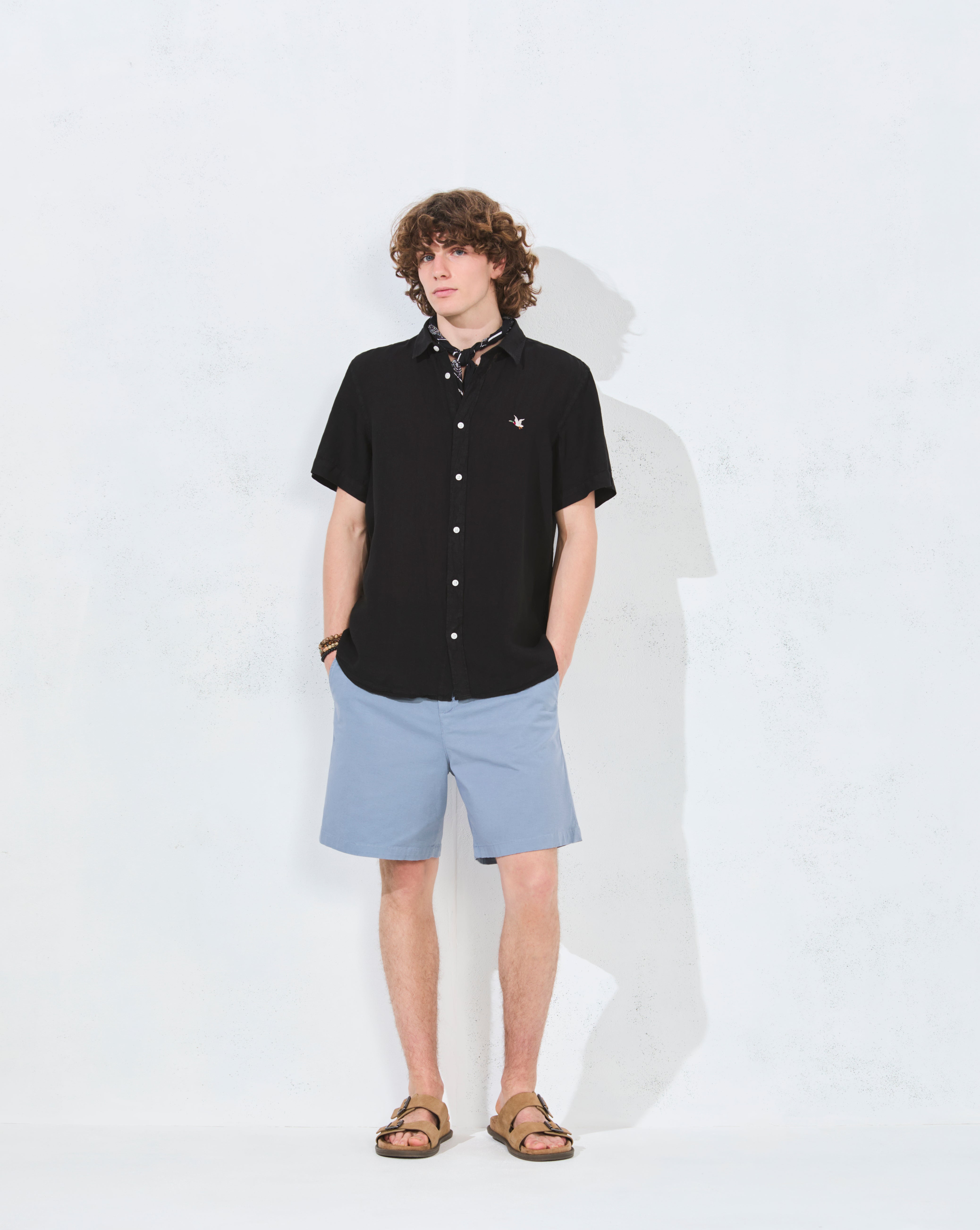 CHEMISE ORLANDO EN LIN NOIR