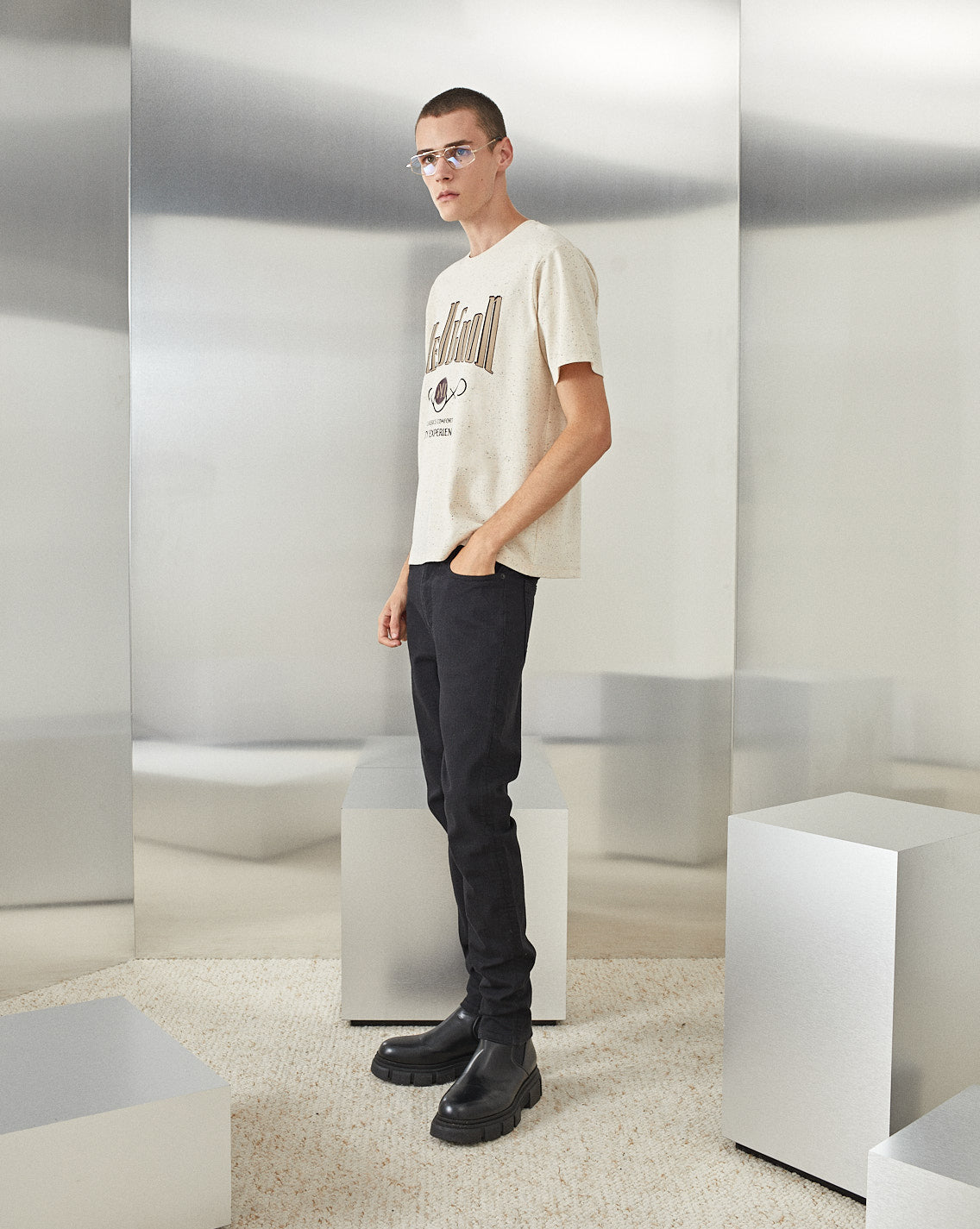 CITY TEE NEPS ECRU T-SHIRT