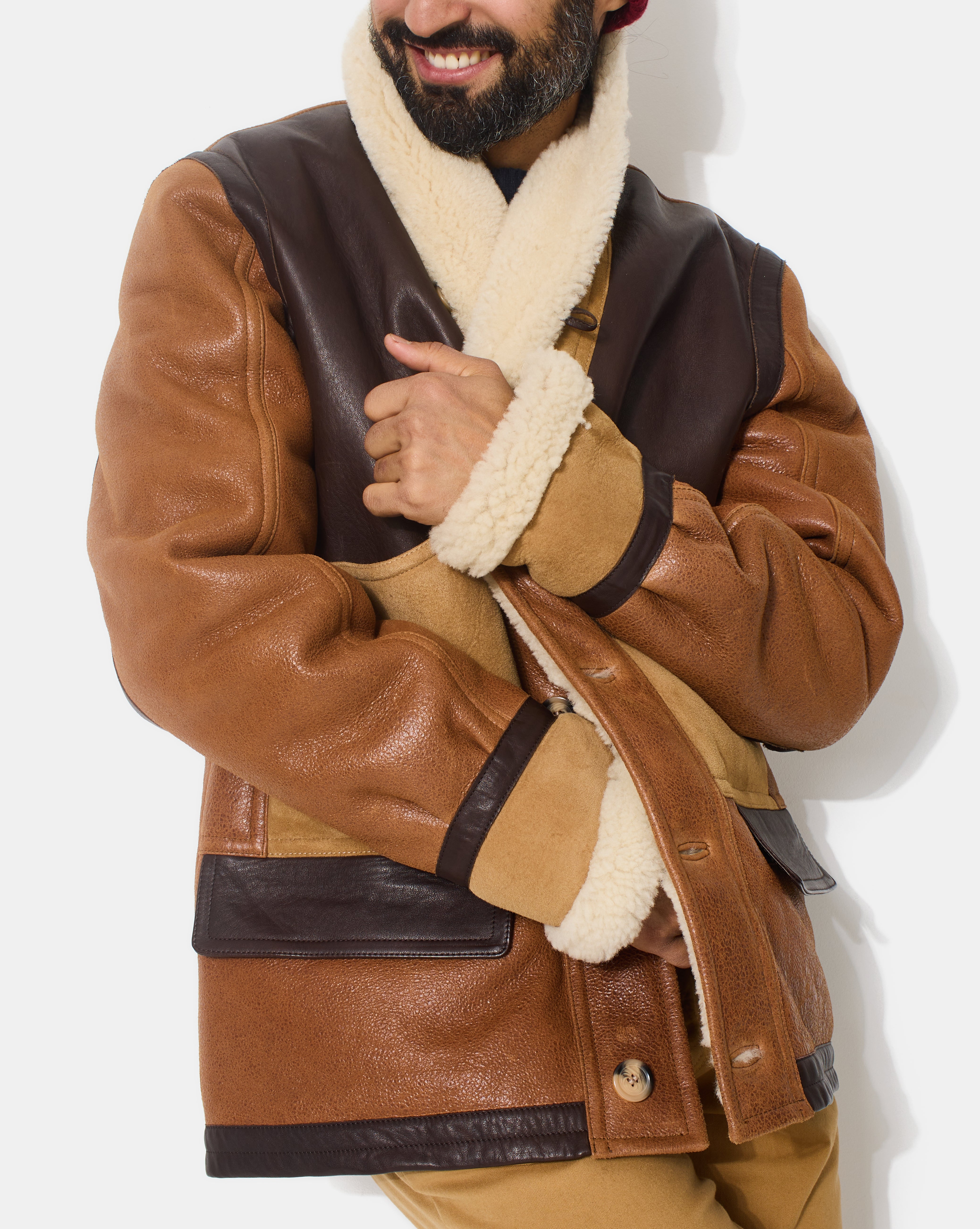 MANTEAU CAMERAMAN CUIR MARRON