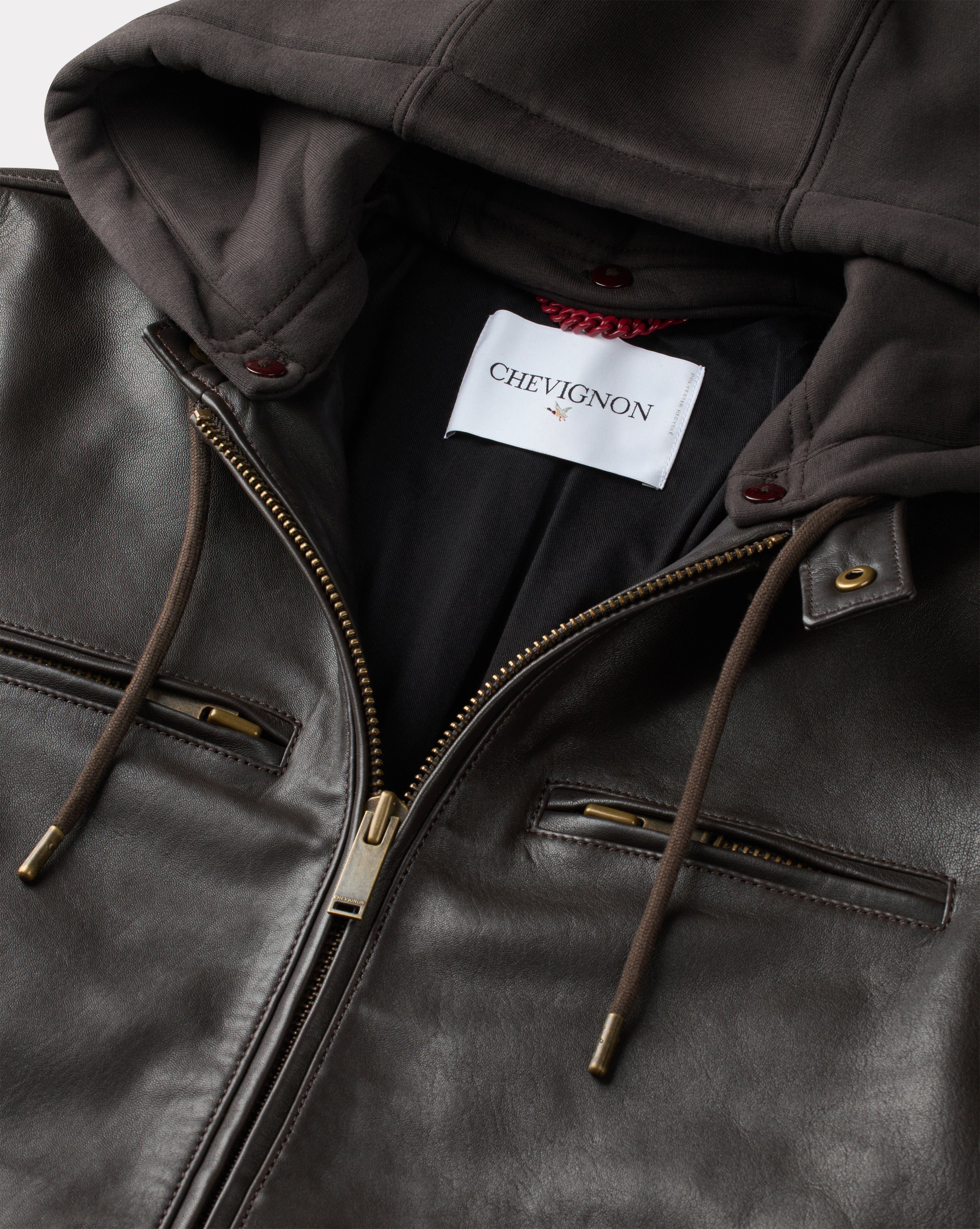 BLOUSON EN CUIR WHEEL MARRON