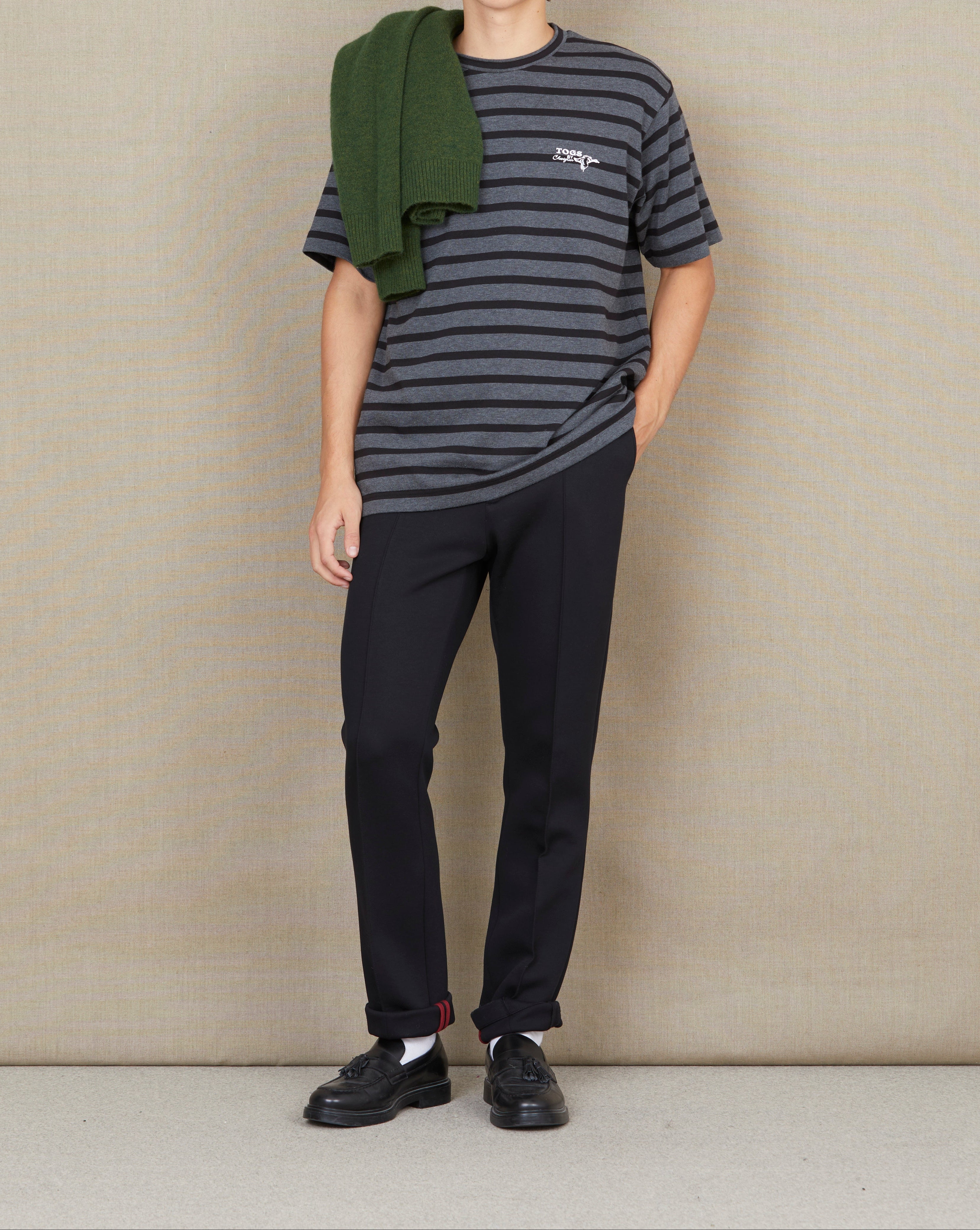 T-SHIRT OUTERWEAR STRIPES NOIR