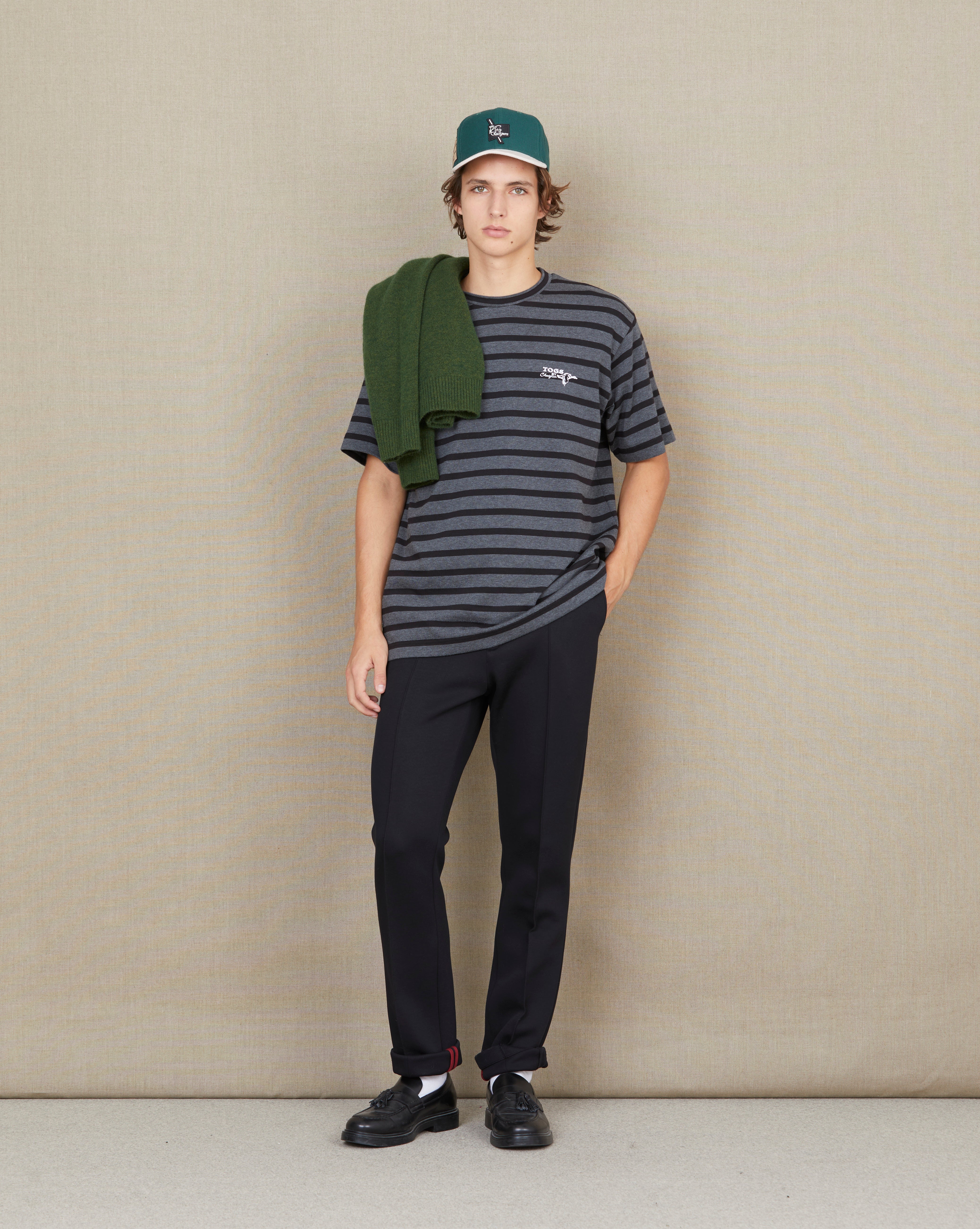 STRIPED T-SHIRT OUTERWEAR TEE STRIPES BLACK