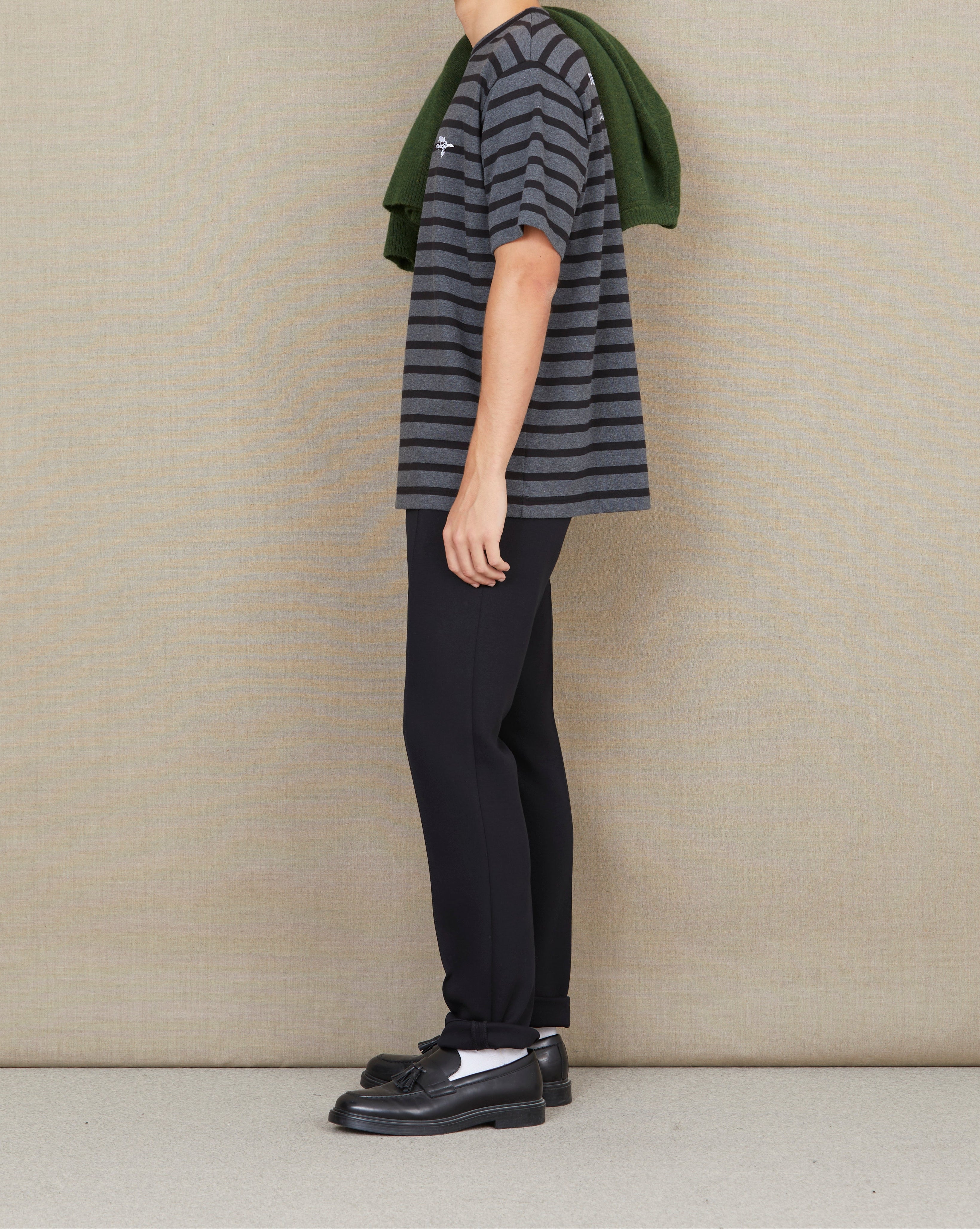 T-SHIRT OUTERWEAR STRIPES NOIR