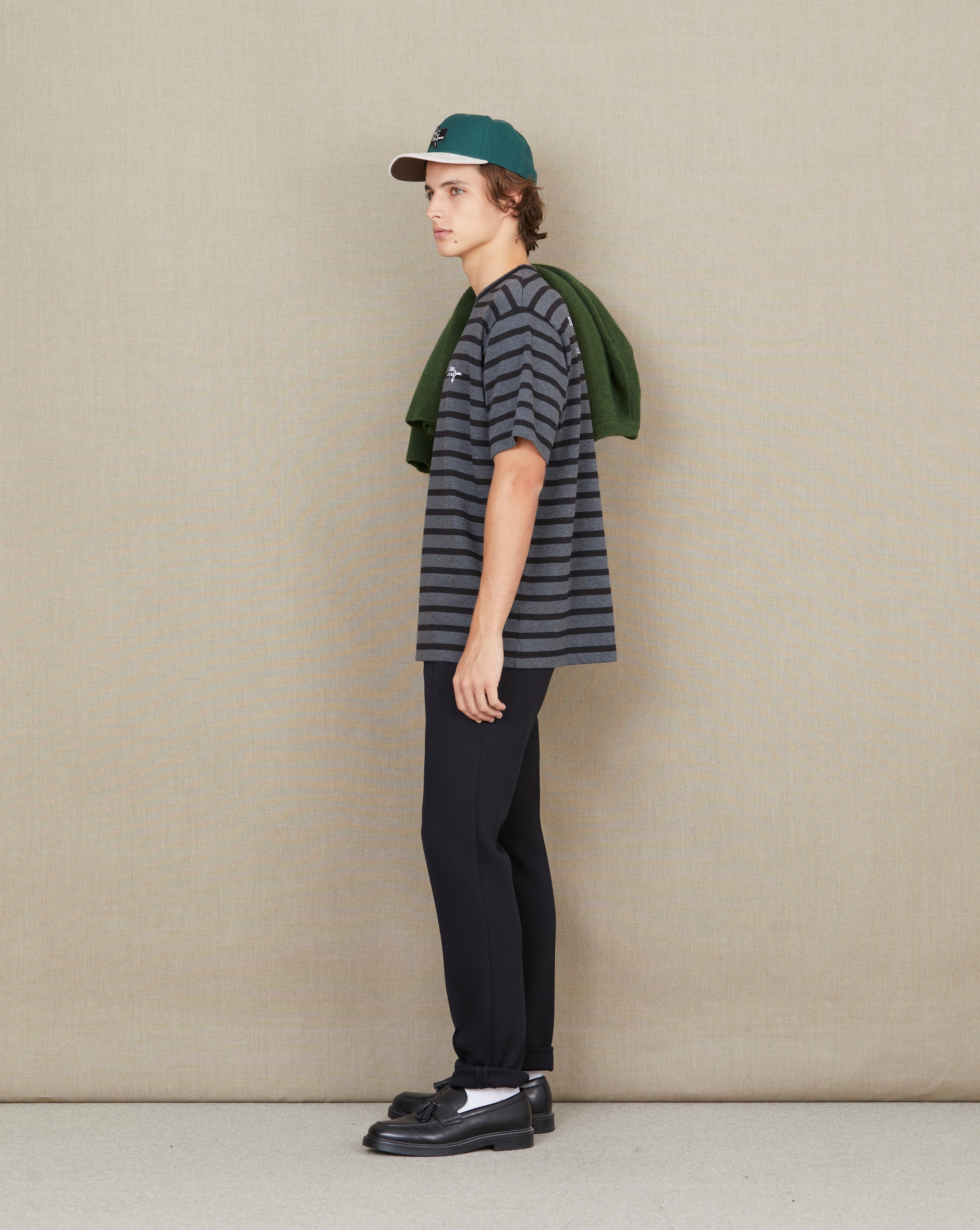 STRIPED T-SHIRT OUTERWEAR TEE STRIPES BLACK