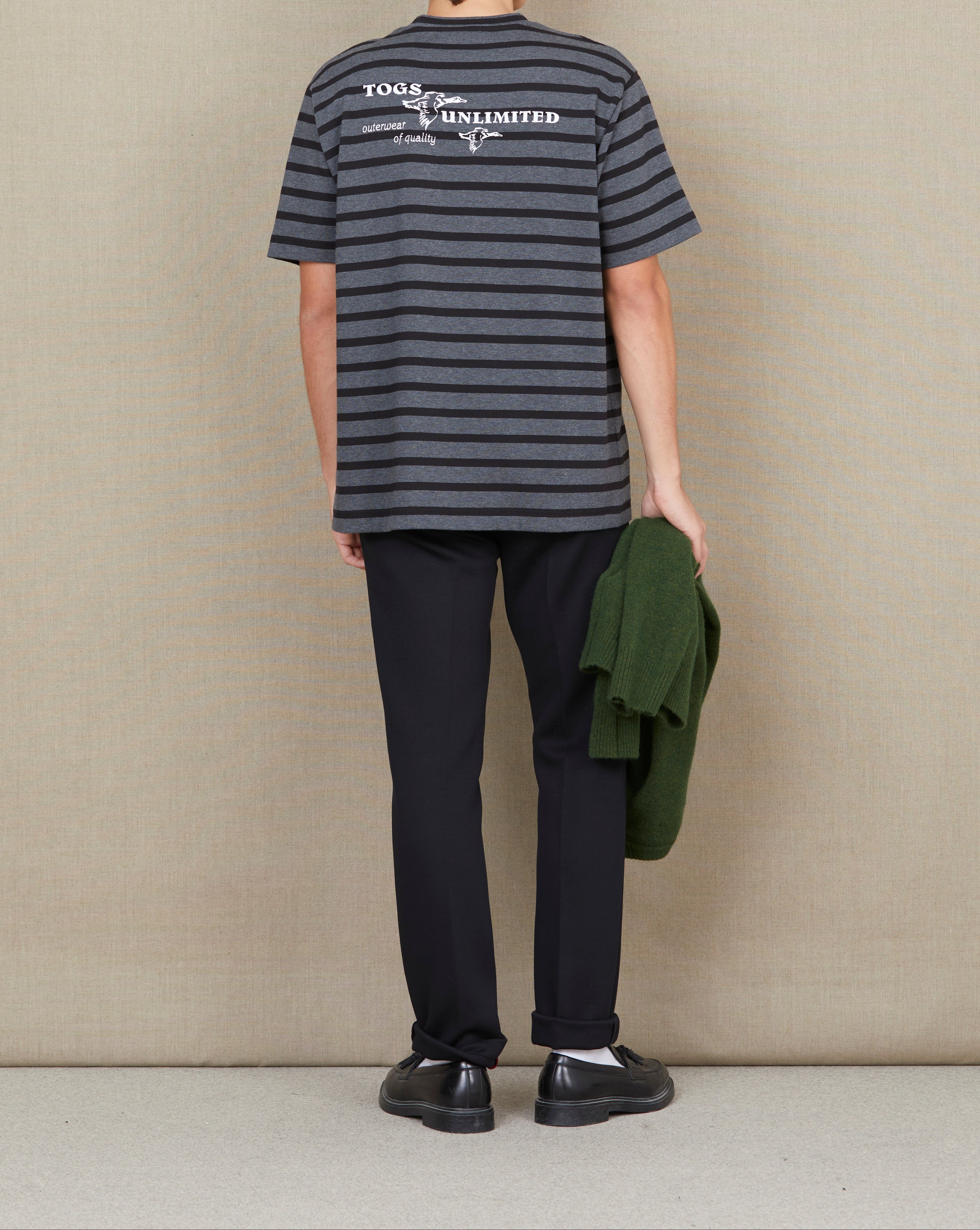 STRIPED T-SHIRT OUTERWEAR TEE STRIPES BLACK