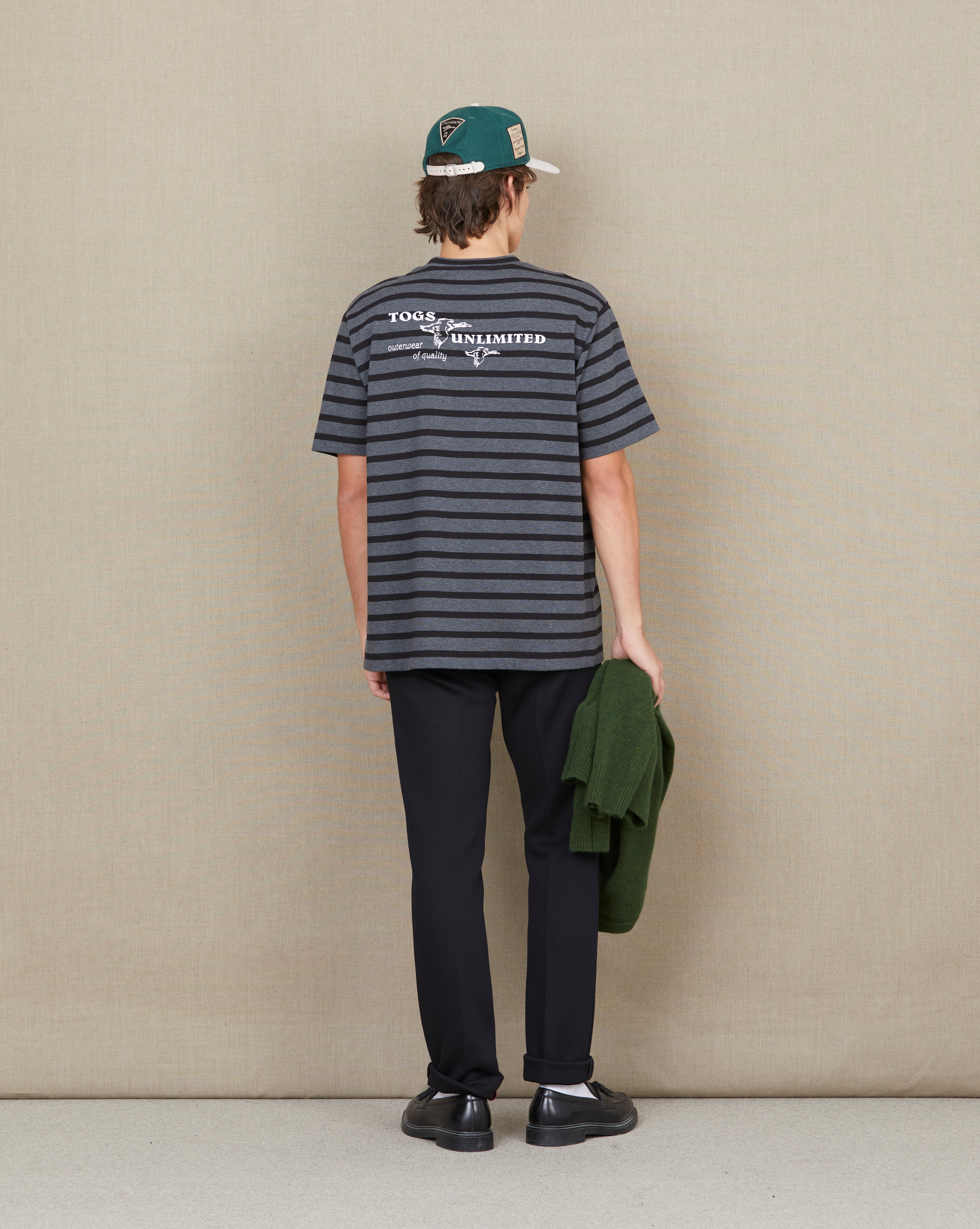 STRIPED T-SHIRT OUTERWEAR TEE STRIPES BLACK