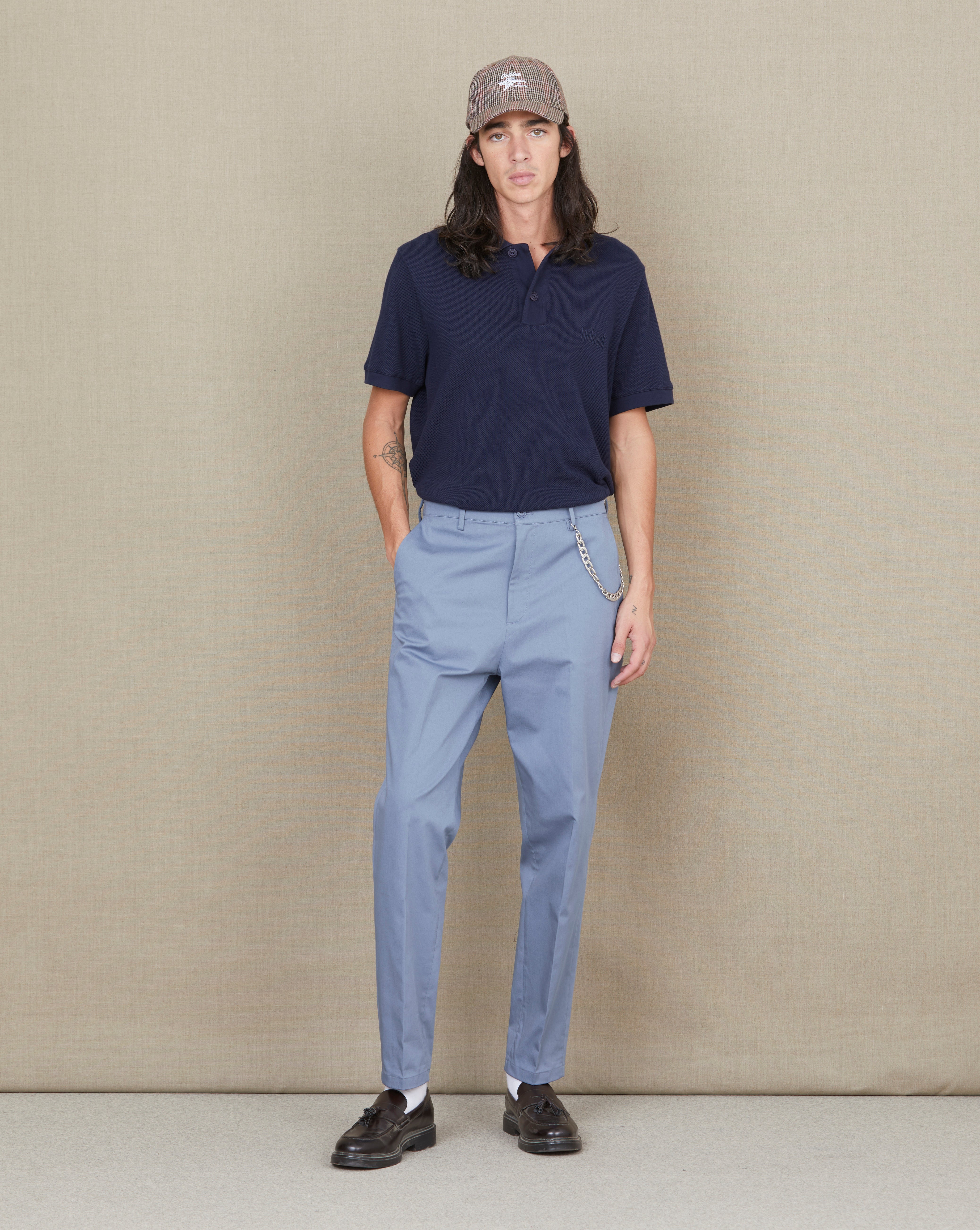 PANTALON PLEAT BLEU