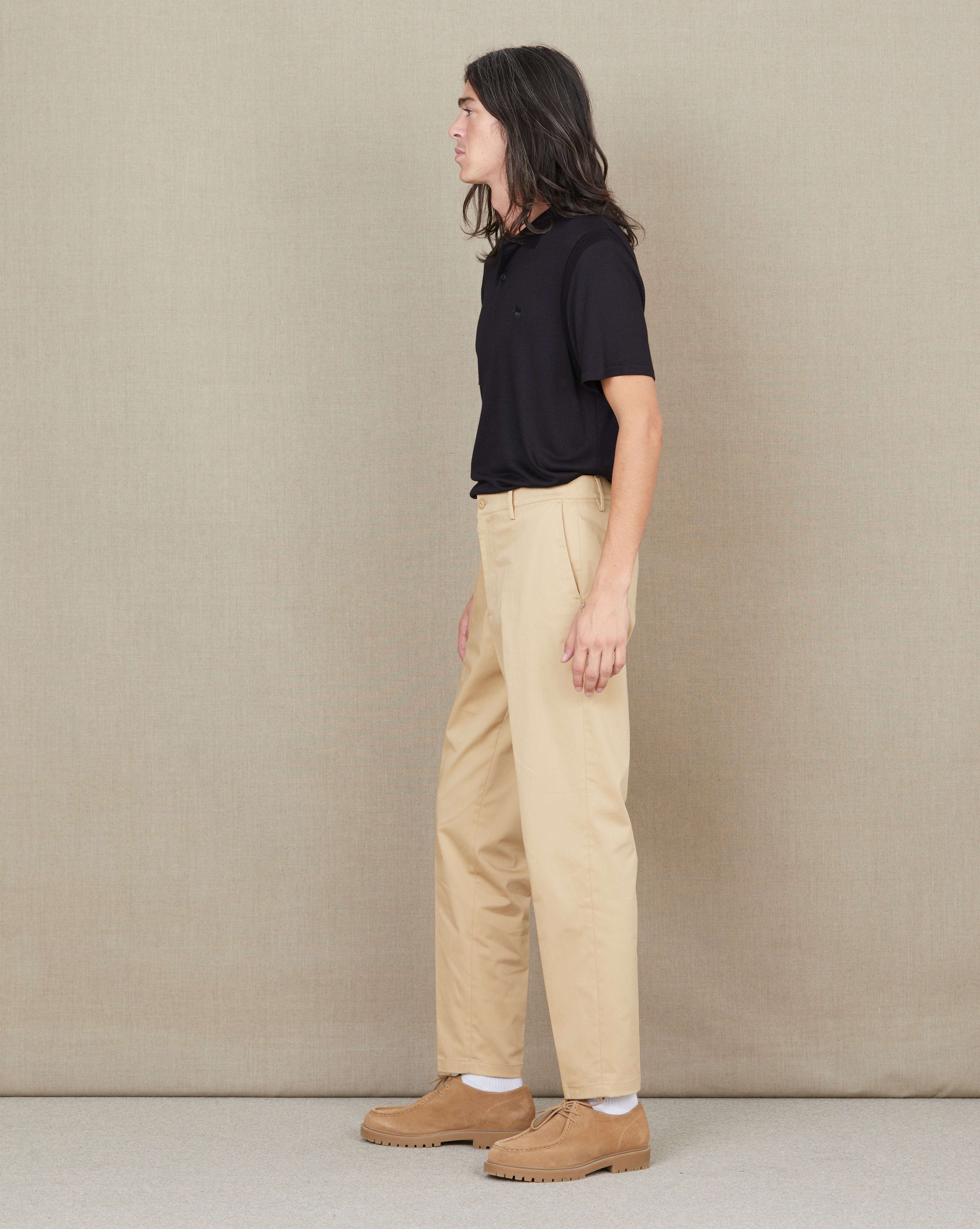 BEIGE PLEAT PANTS