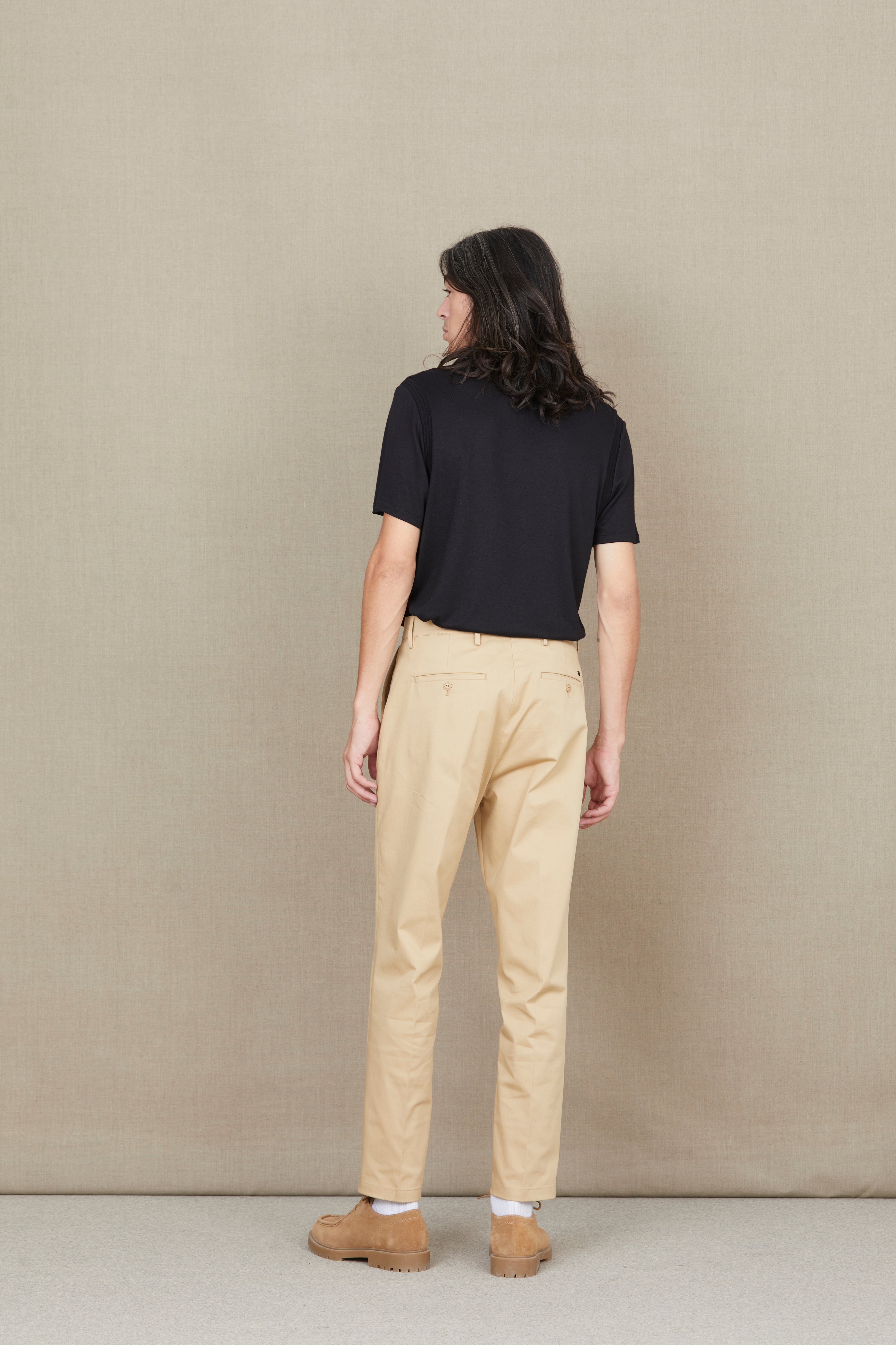 BEIGE PLEAT PANTS