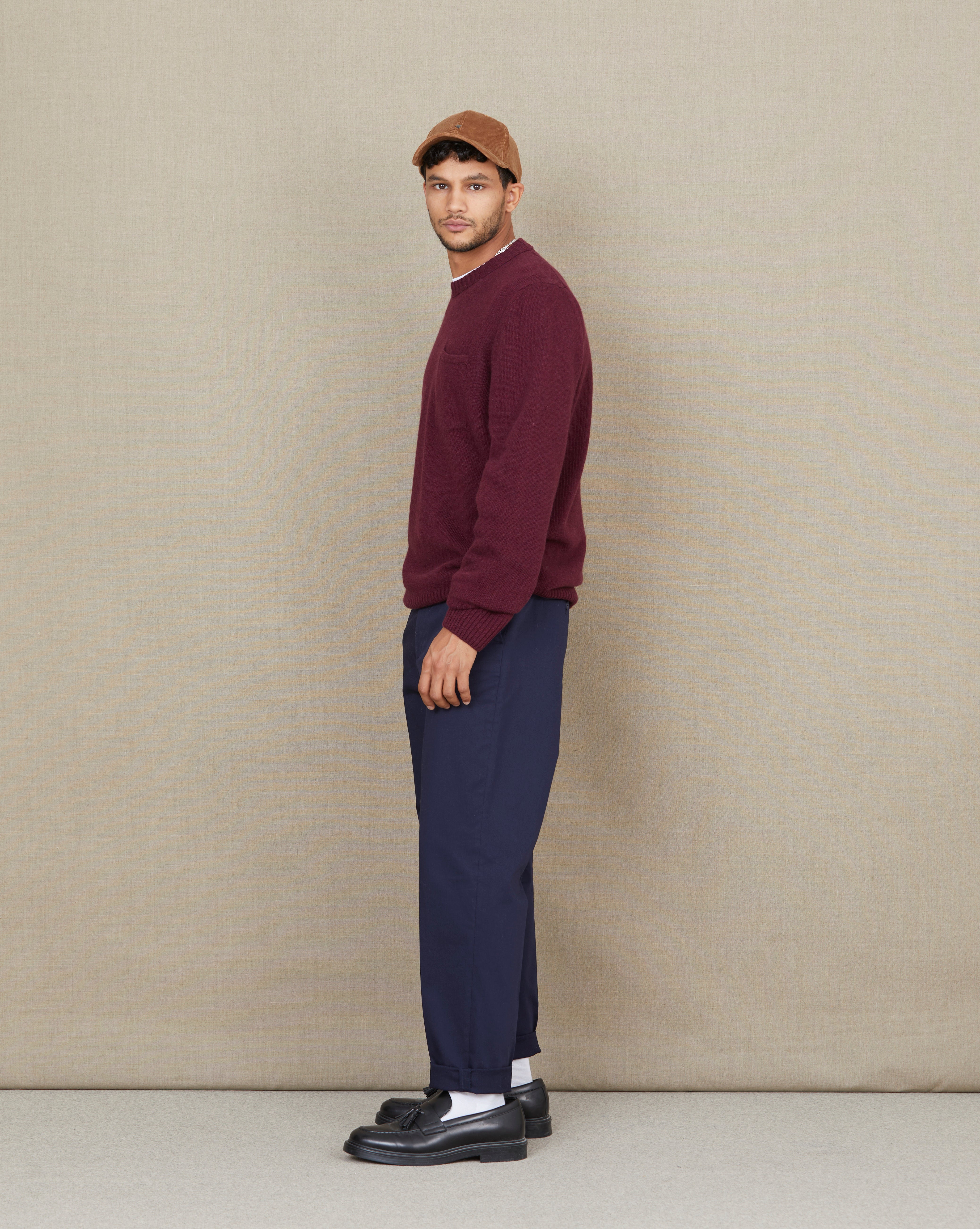 PULL POCKET WOOL BURGUNDY