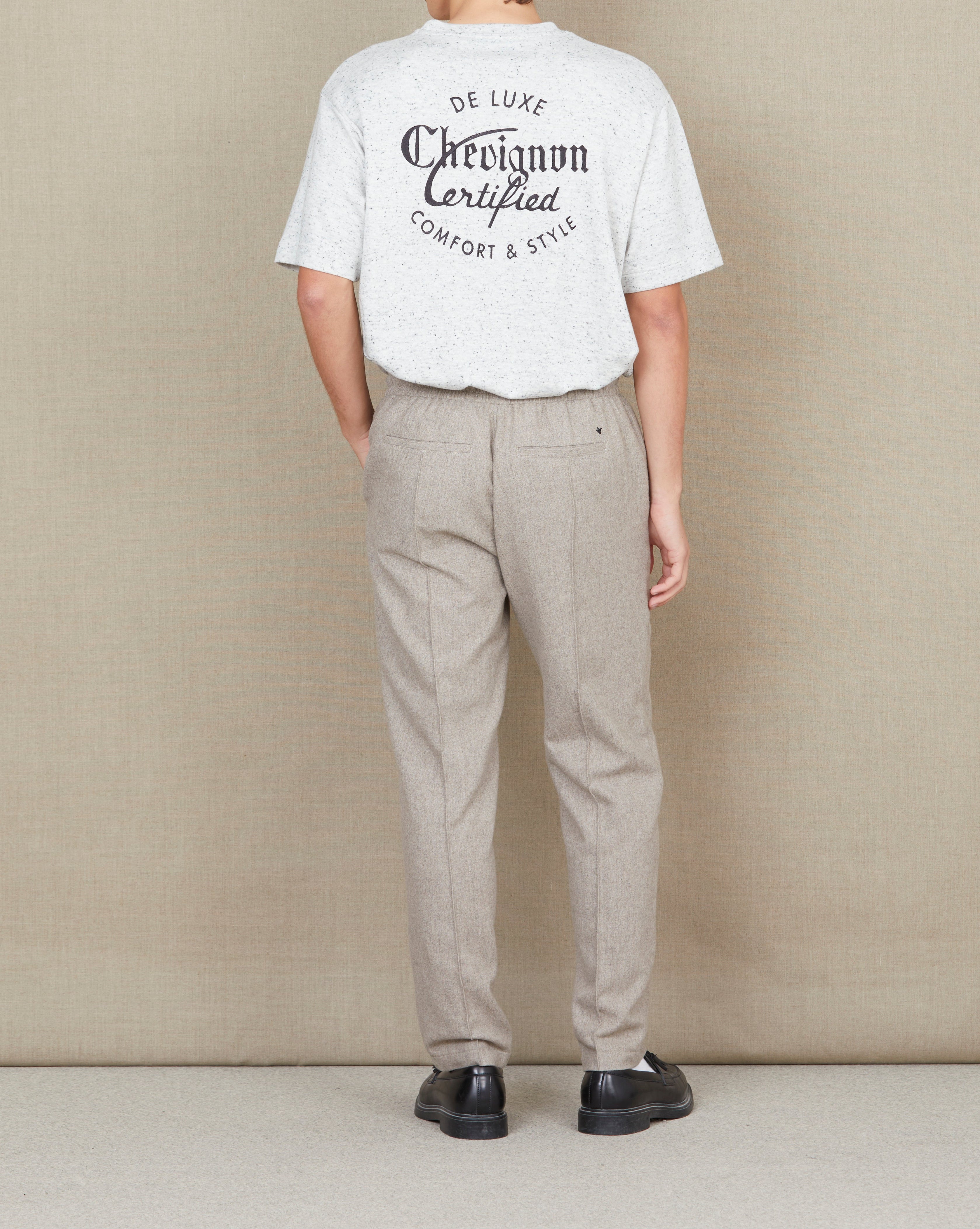 EMBROIDERED T-SHIRT CERTIFIED TEE NEPS GRAY