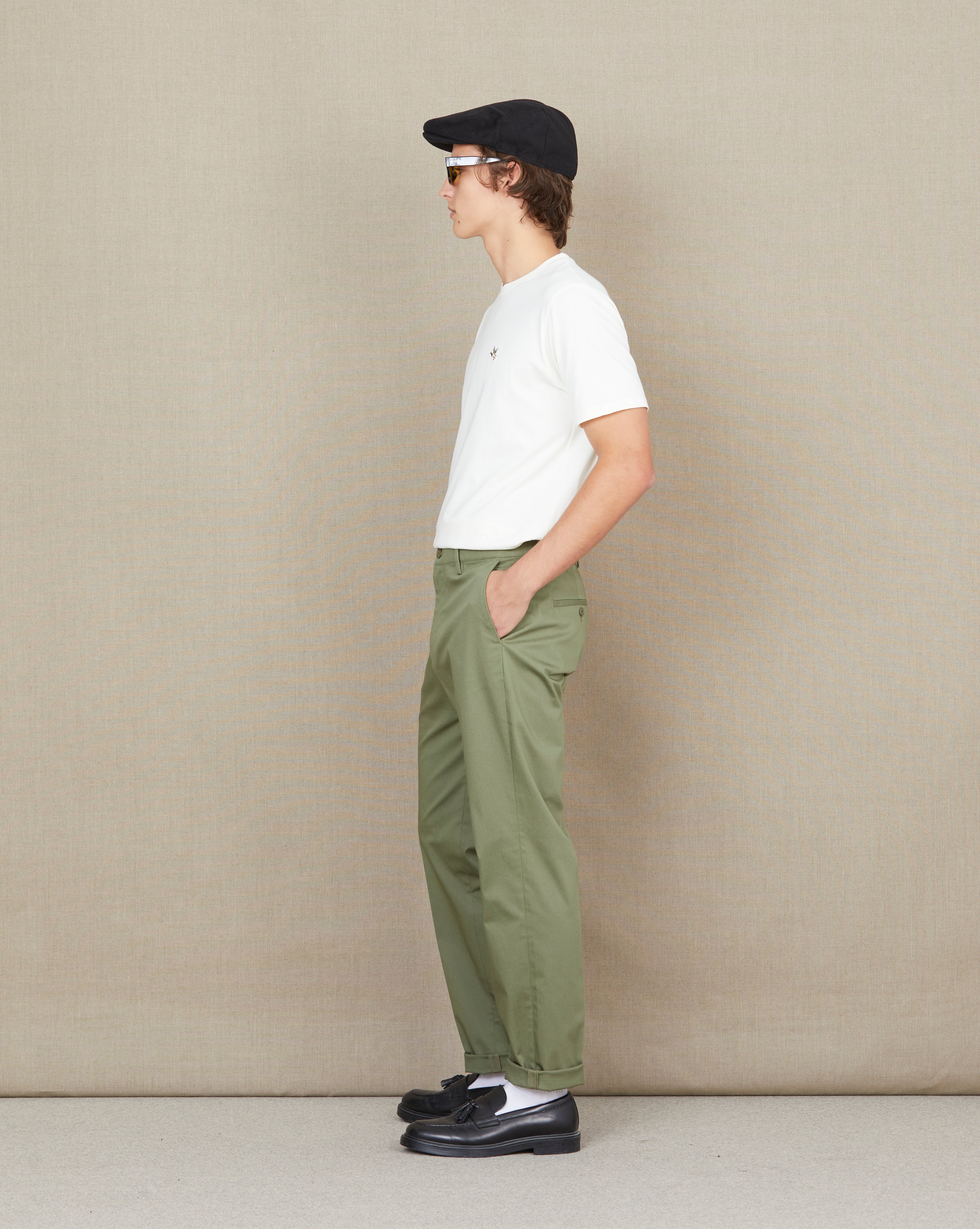 GREEN PLEAT PANTS