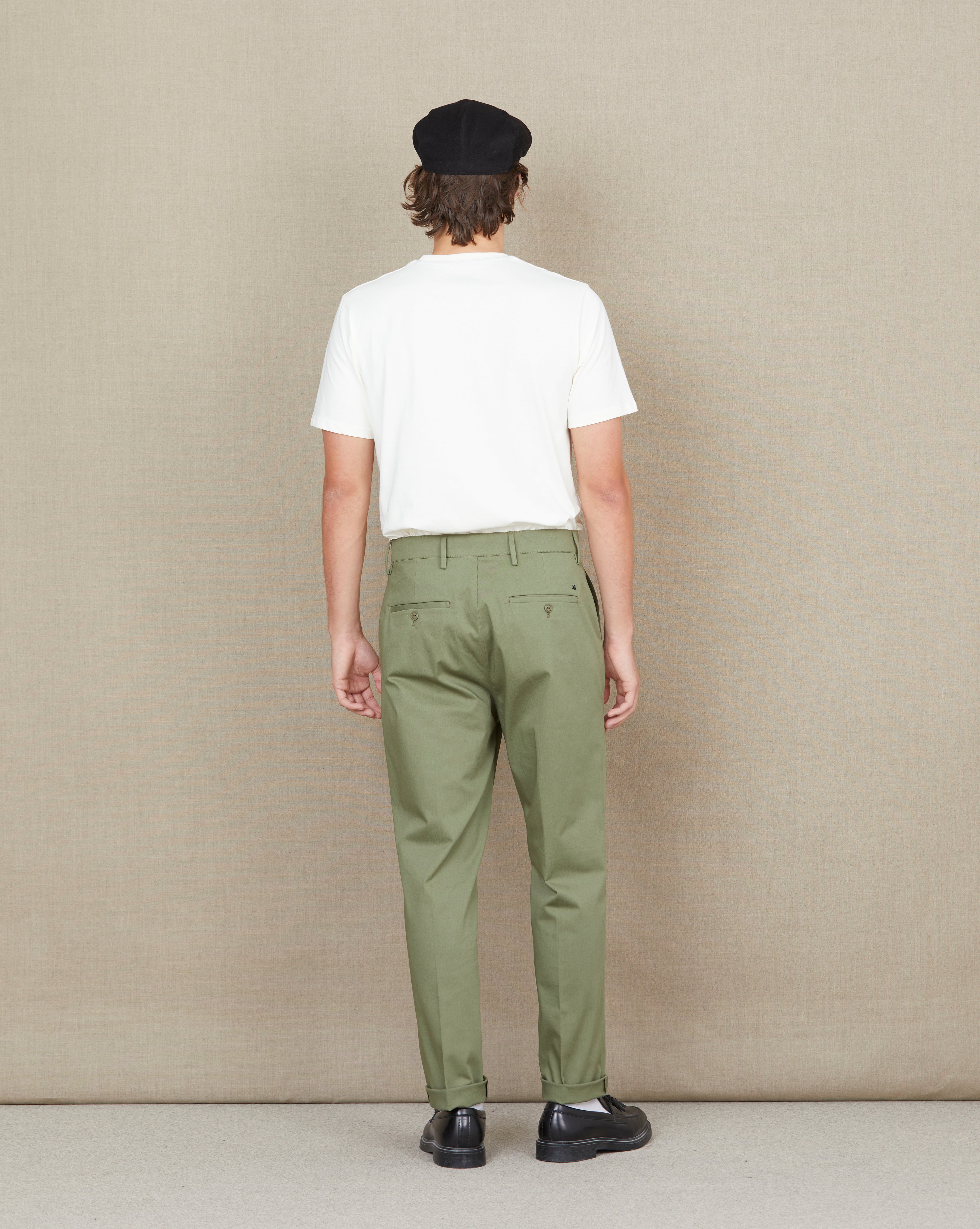 GREEN PLEAT PANTS