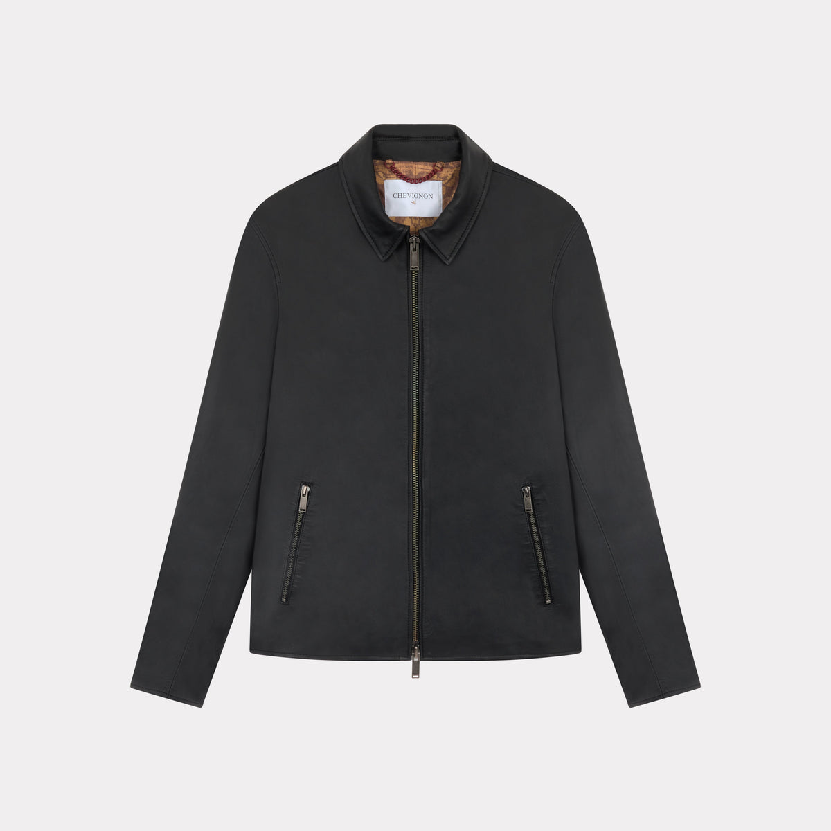 BLOUSON CUIR TROOPER NOIR HOMME - Chevignon