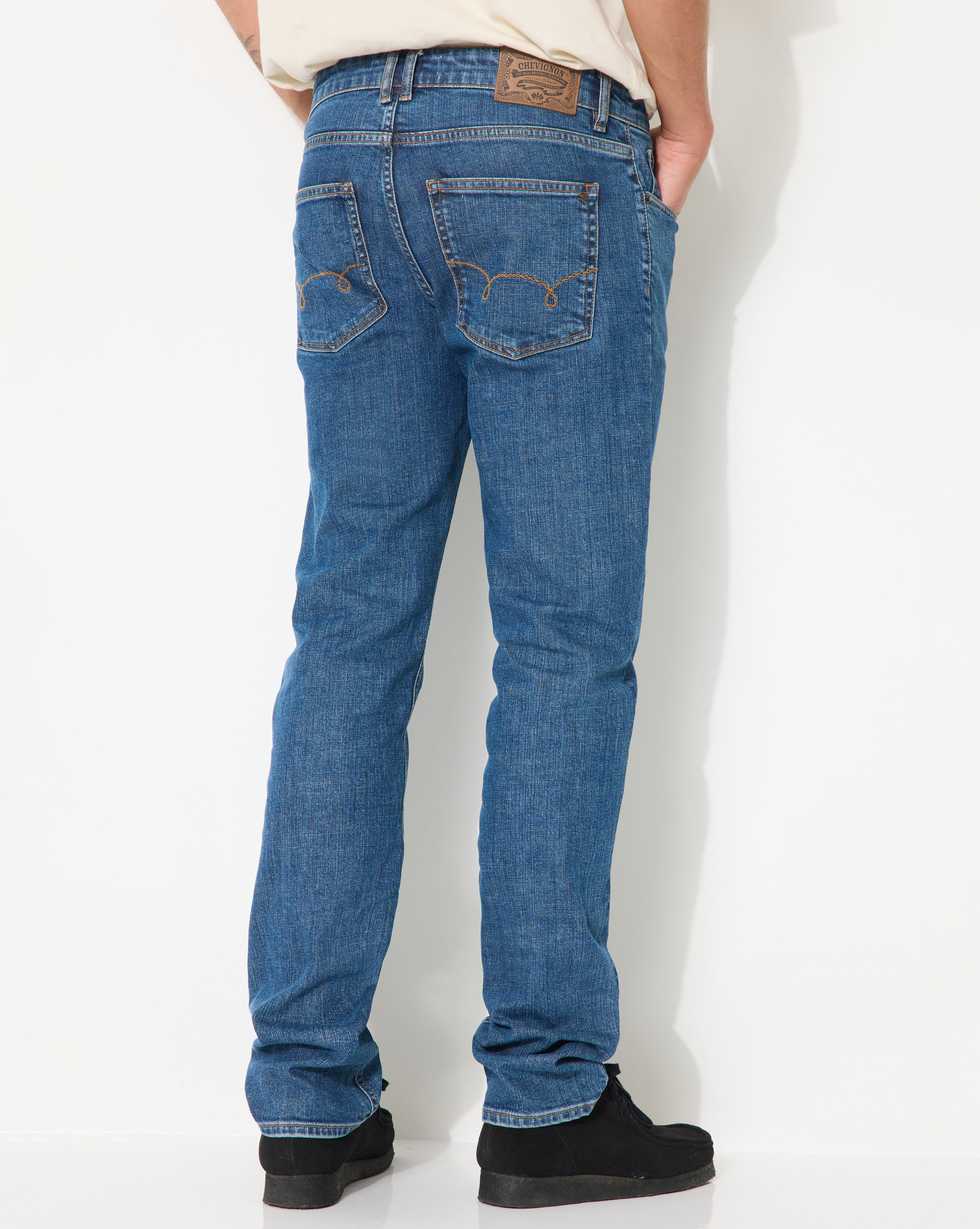 CHEVIGNON ジーンズ NAVY BLUE STRAIGHT DENIM JEANS - Chevignon