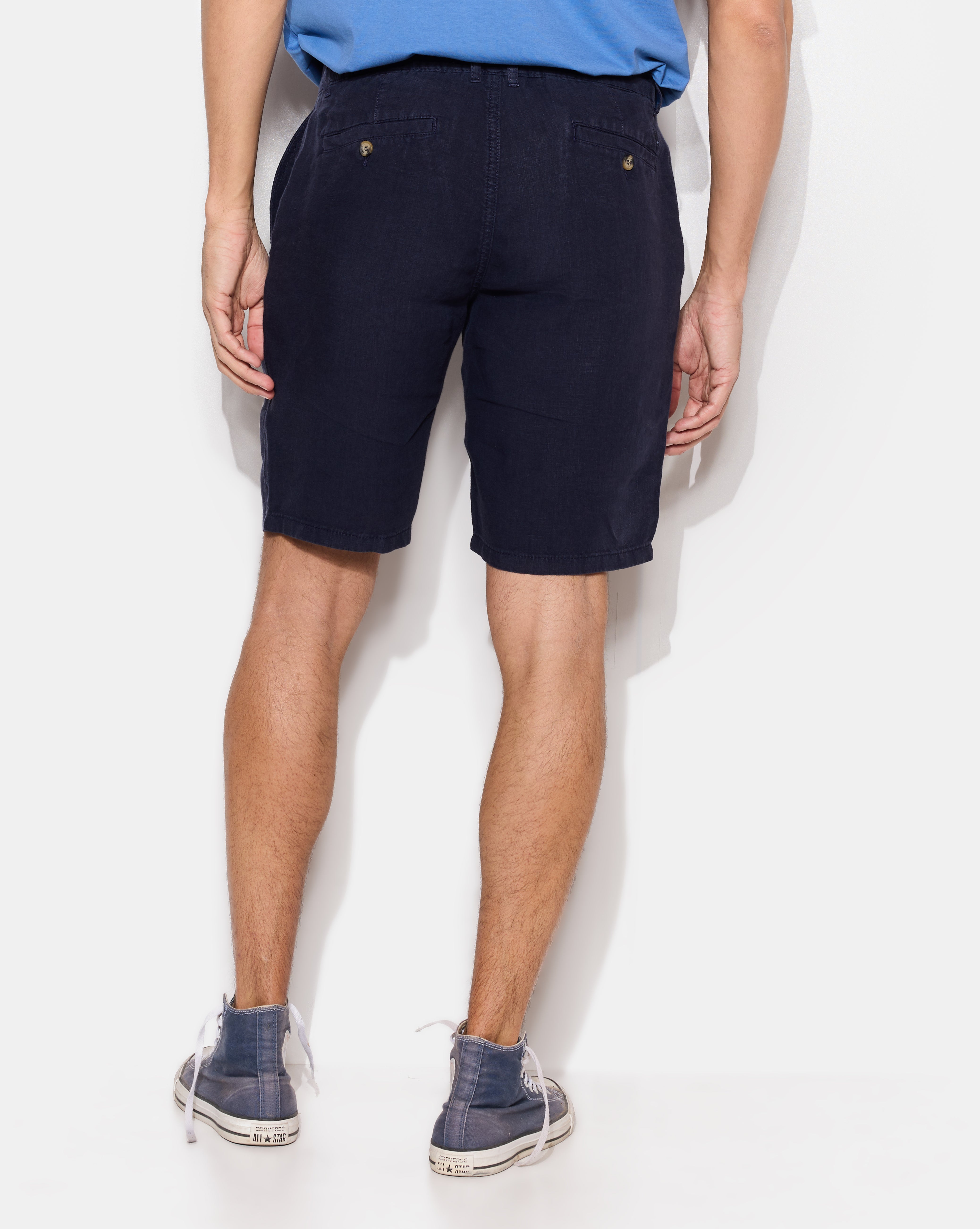 NAVY BLUE LINEN SHORTS
