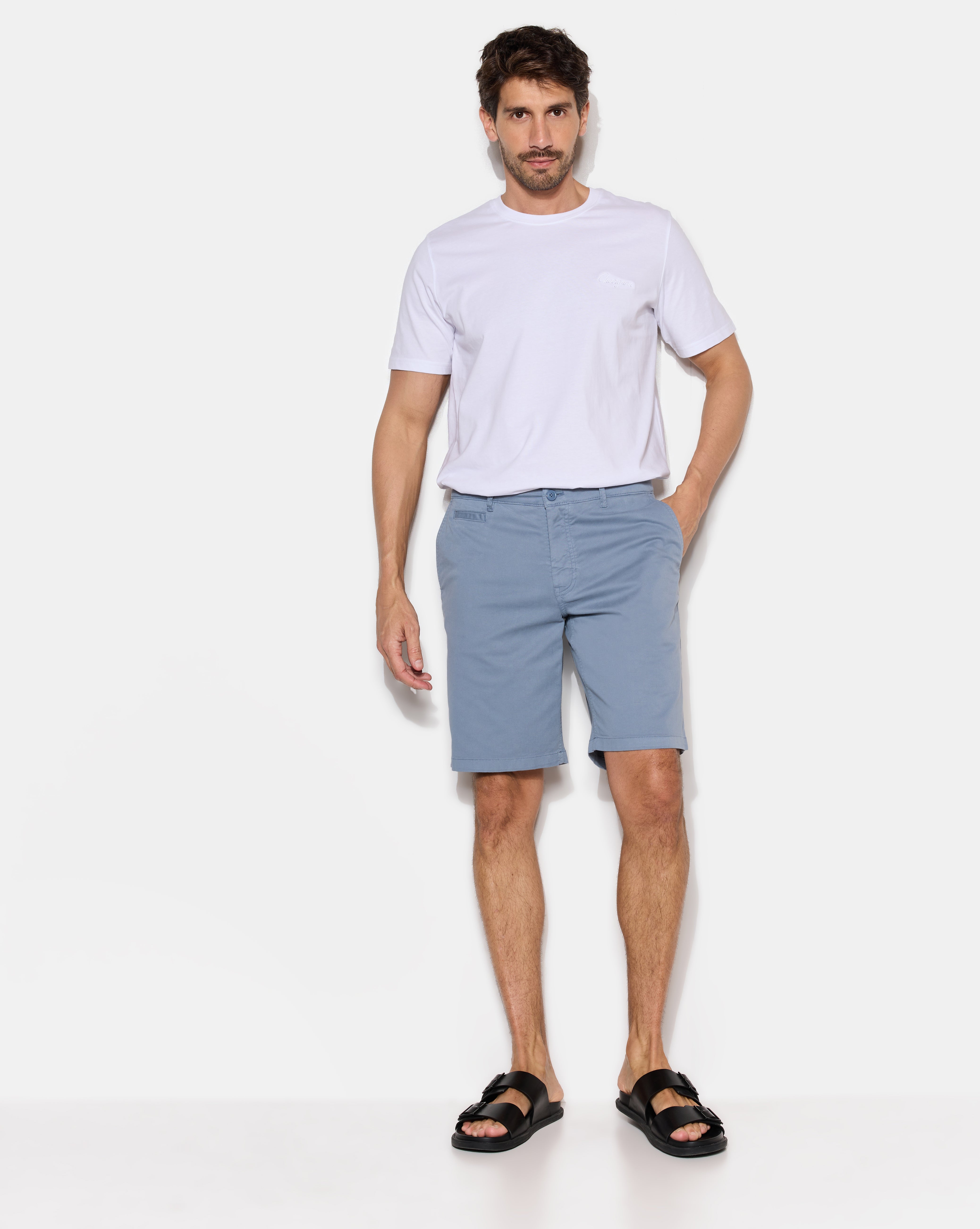 CHINO SHORT BLEU