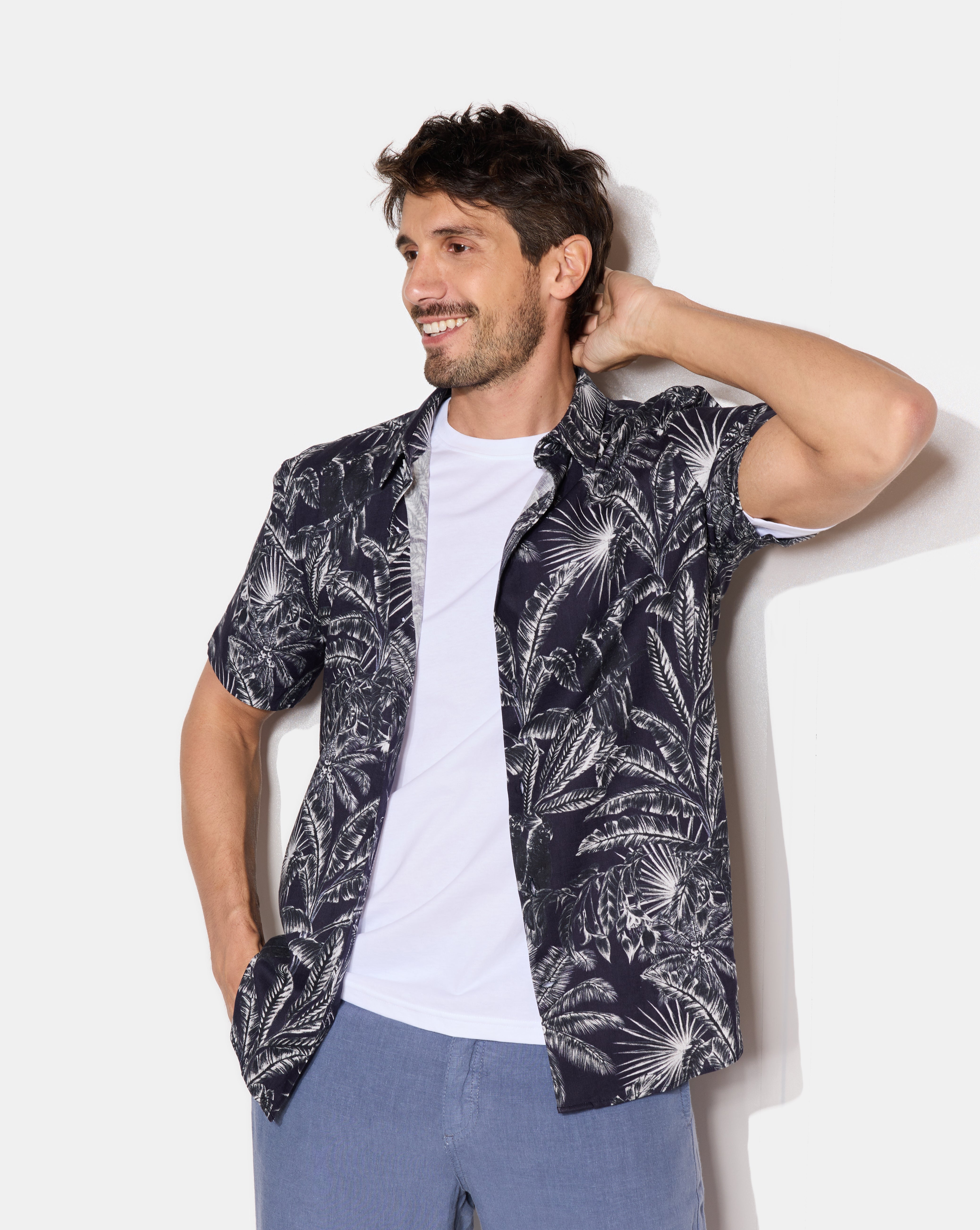 NAVY DOMINO SHIRT