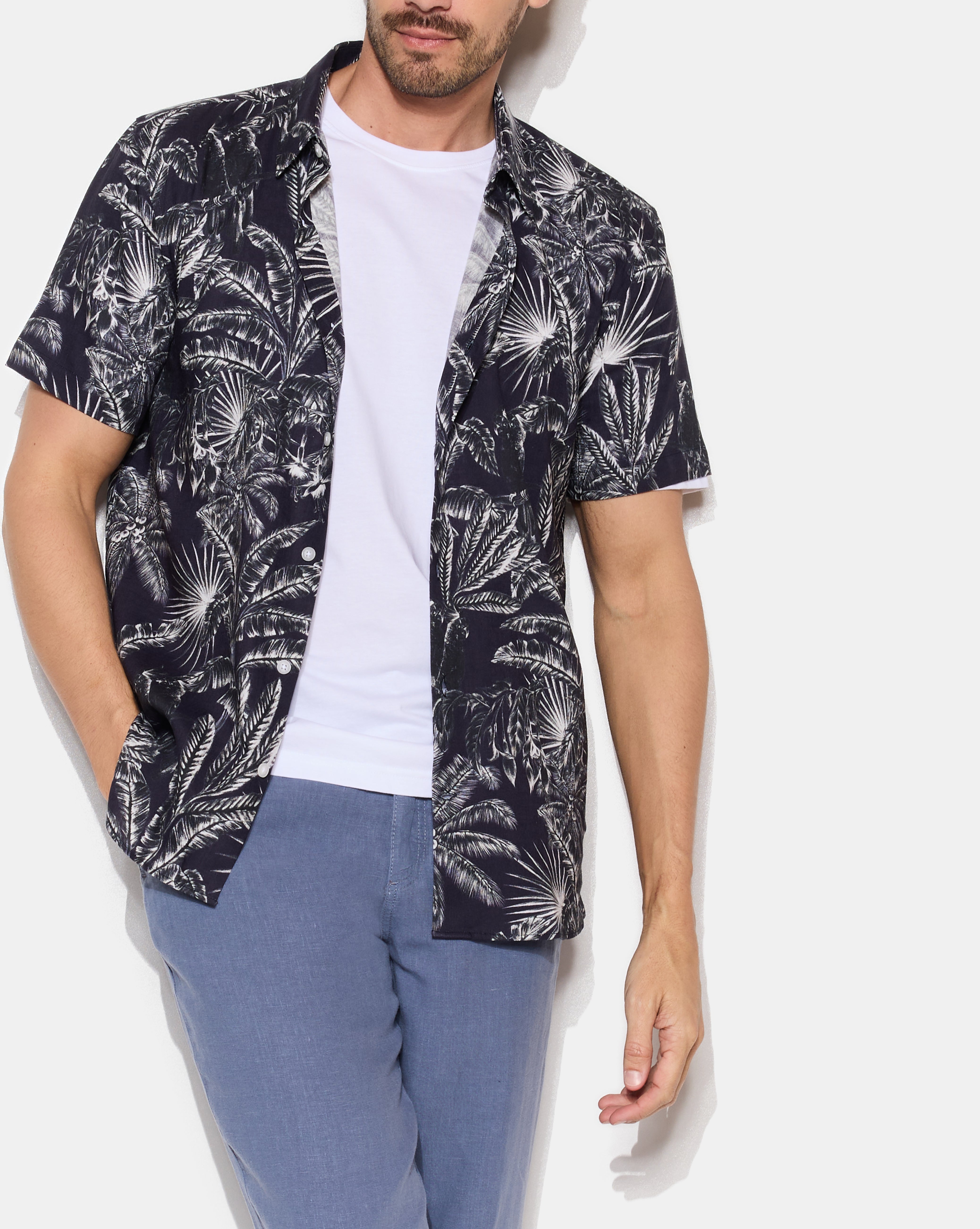NAVY DOMINO SHIRT