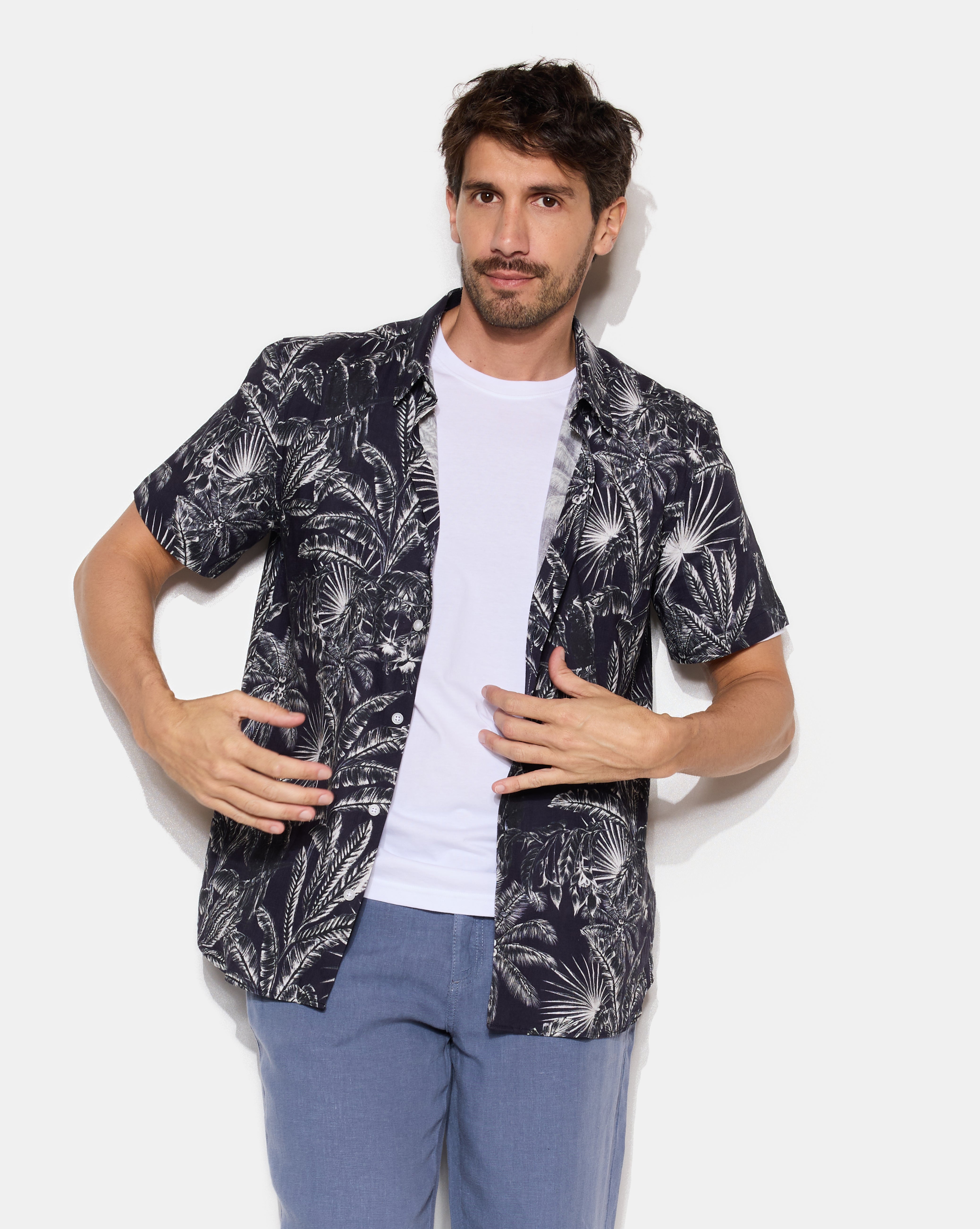 NAVY DOMINO SHIRT