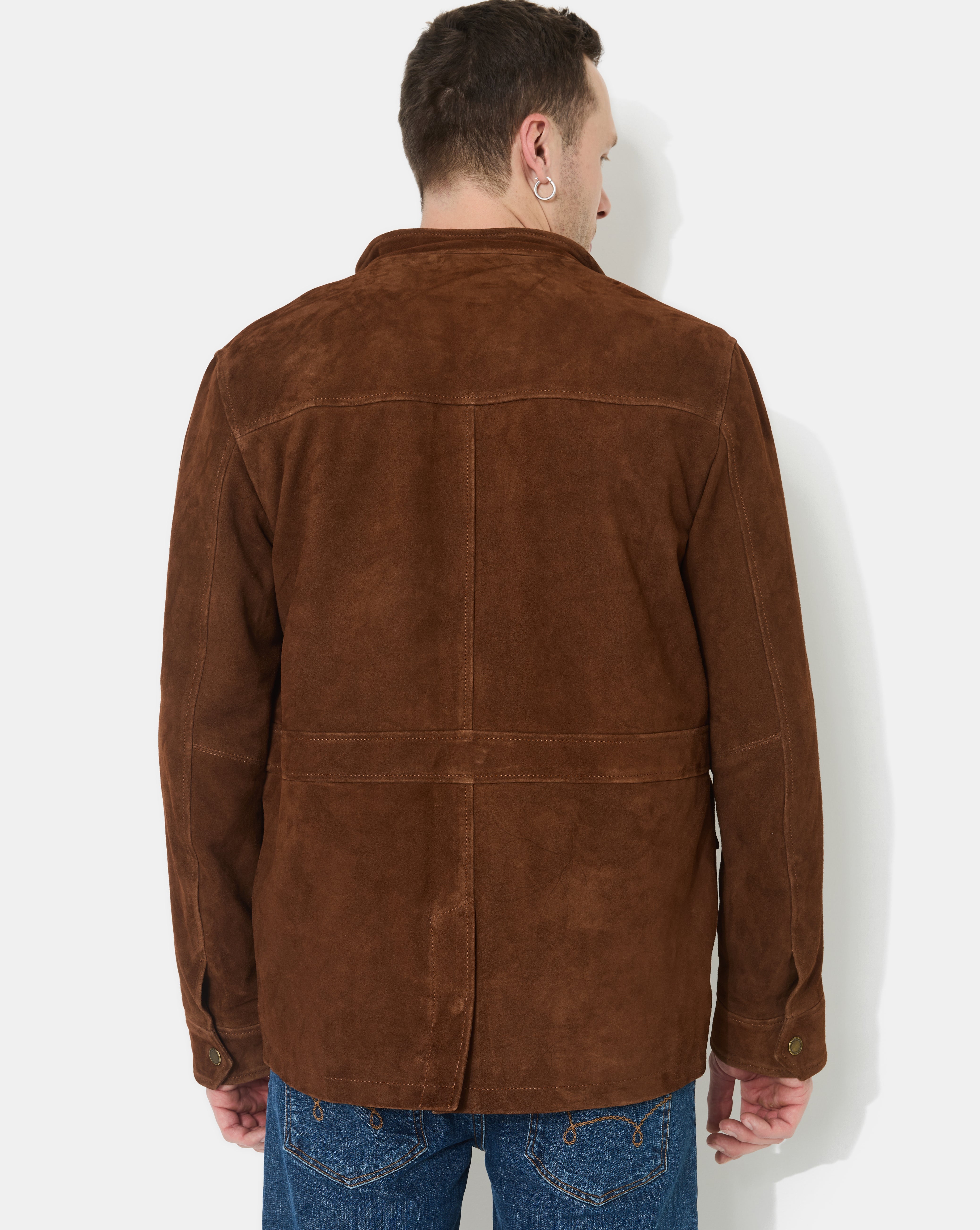 VESTE EN CUIR DAGGER MARRON