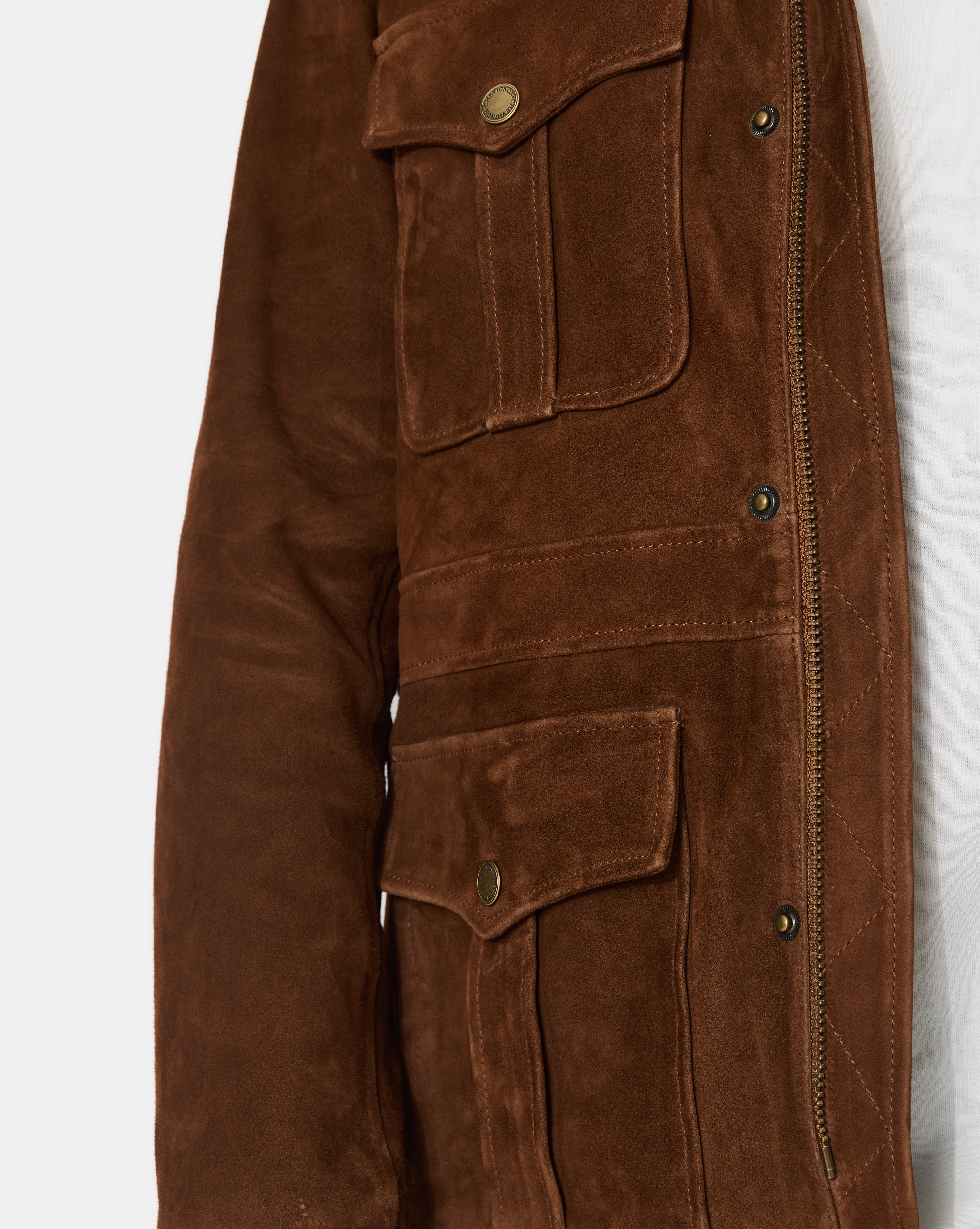 VESTE EN CUIR DAGGER MARRON