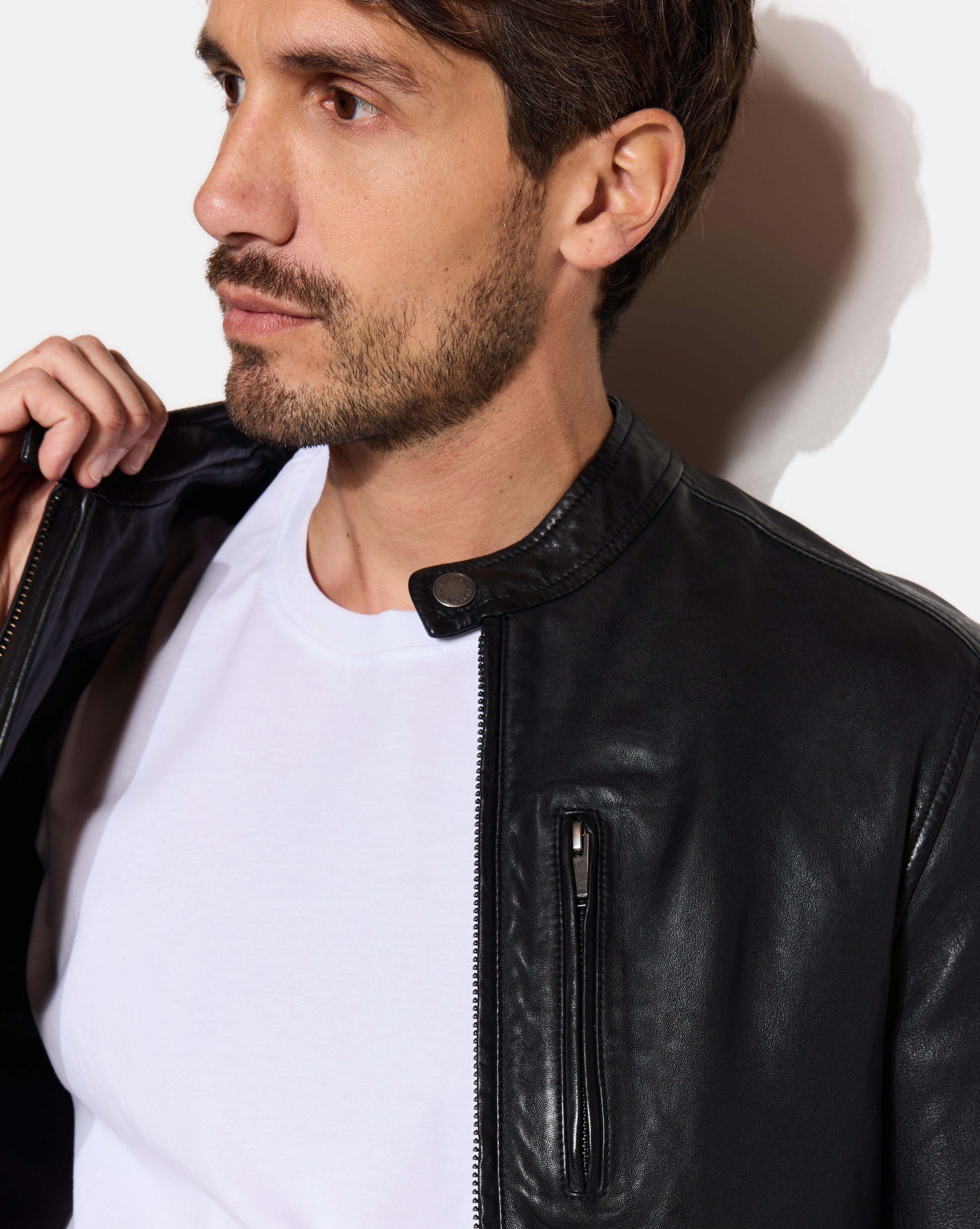 VESTE EN CUIR DUKE NOIR