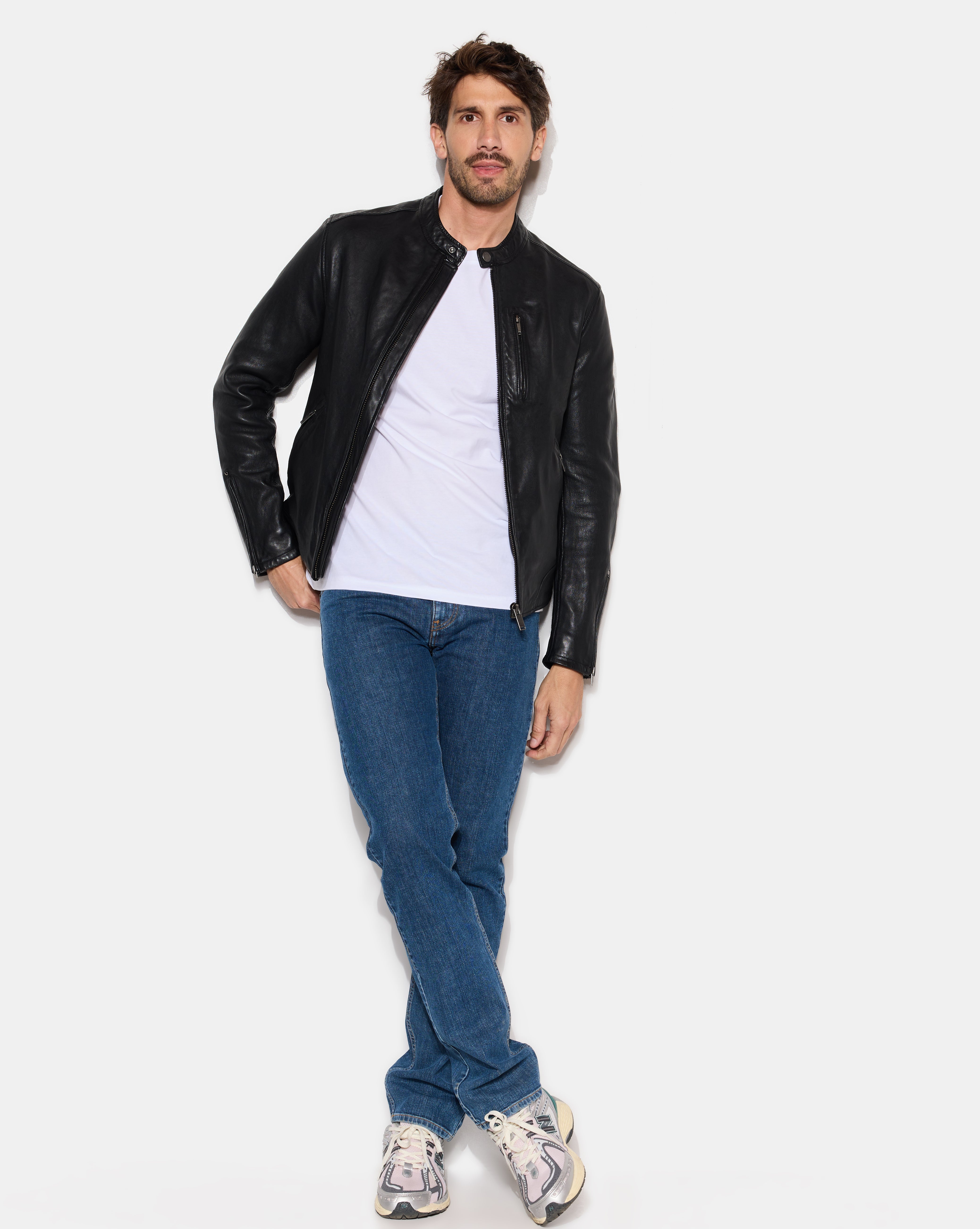 VESTE EN CUIR DUKE NOIR