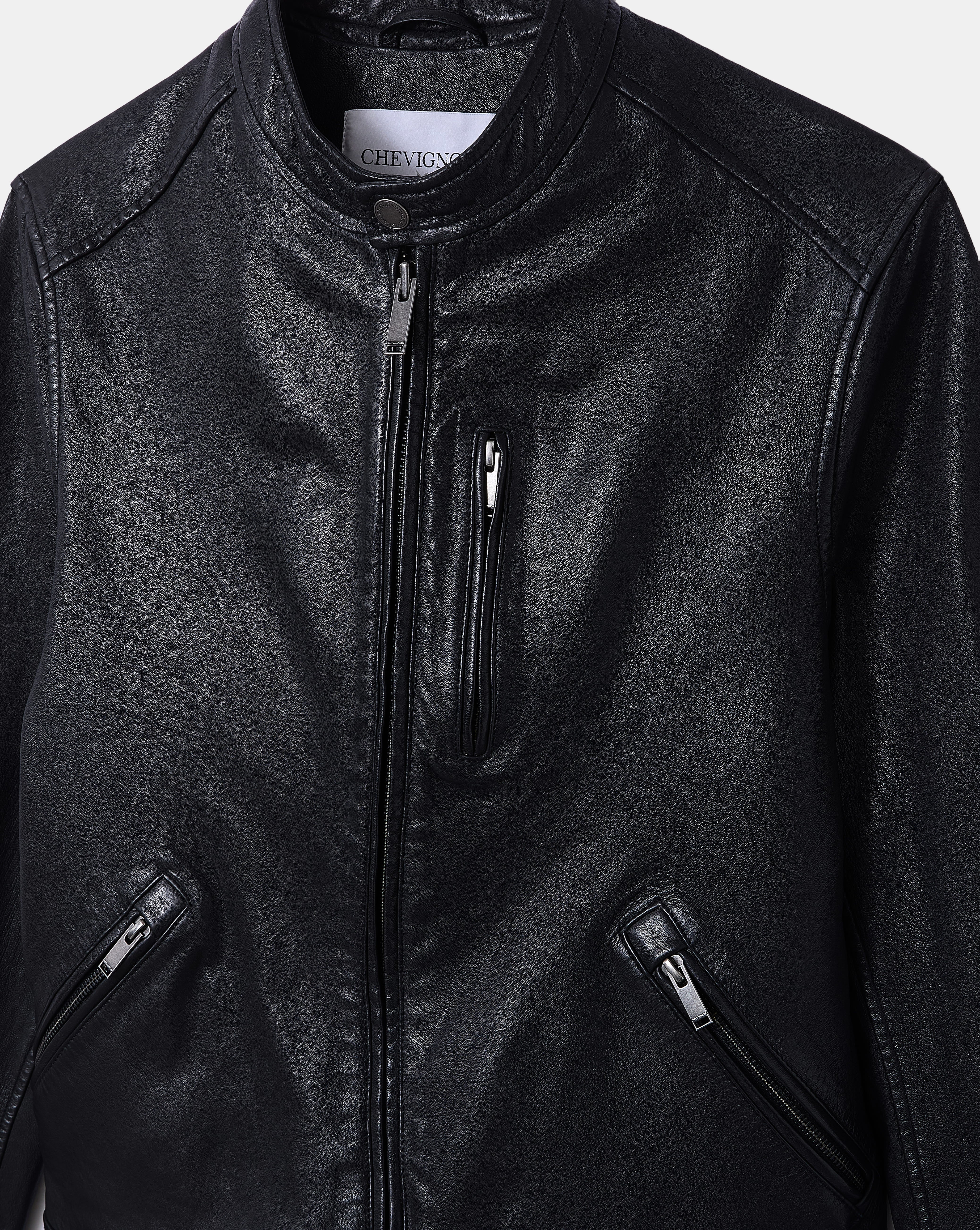 VESTE EN CUIR DUKE NOIR