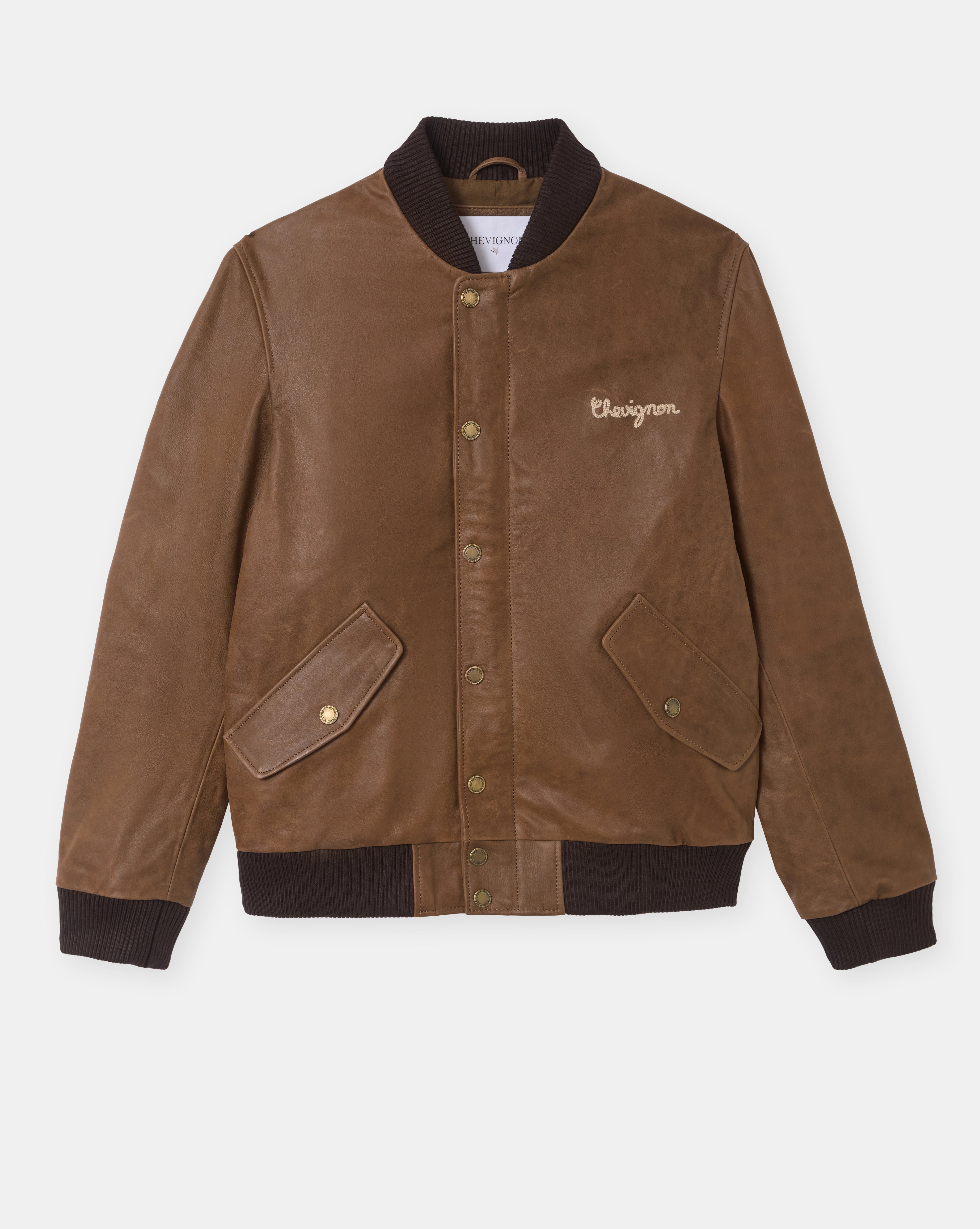 VESTE EN CUIR DALLAS MARRON