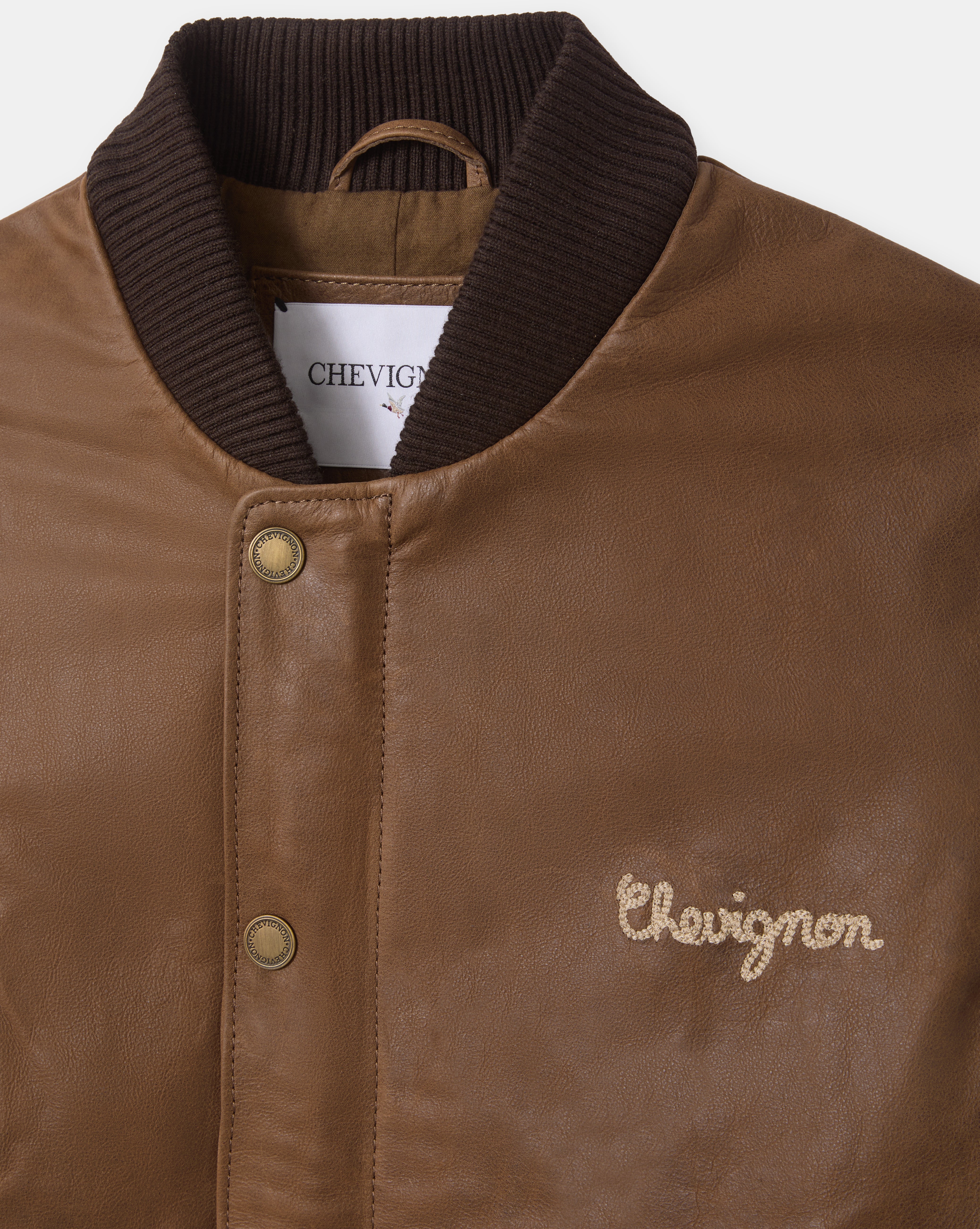 DALLAS BROWN LEATHER JACKET - Chevignon
