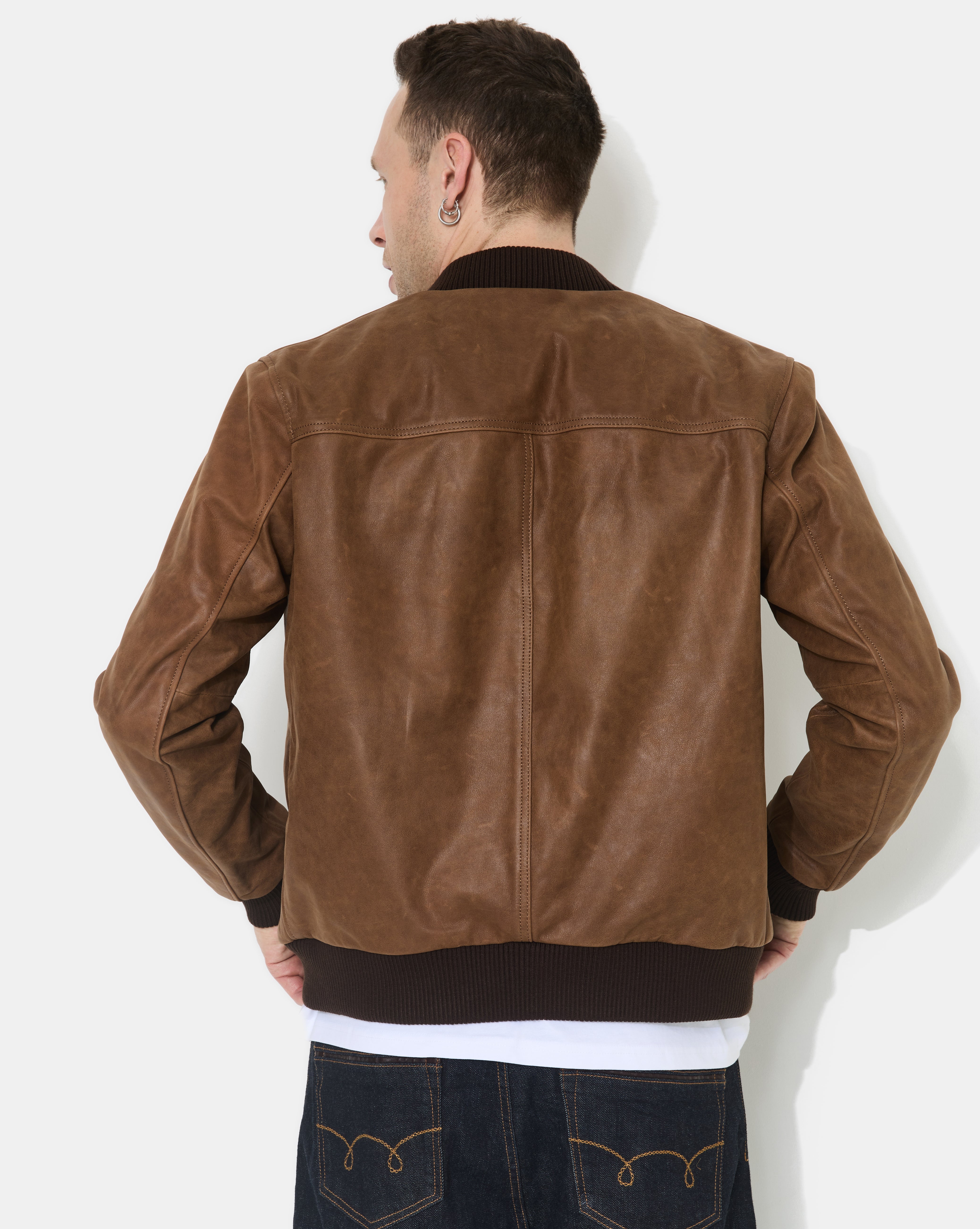 VESTE EN CUIR DALLAS MARRON