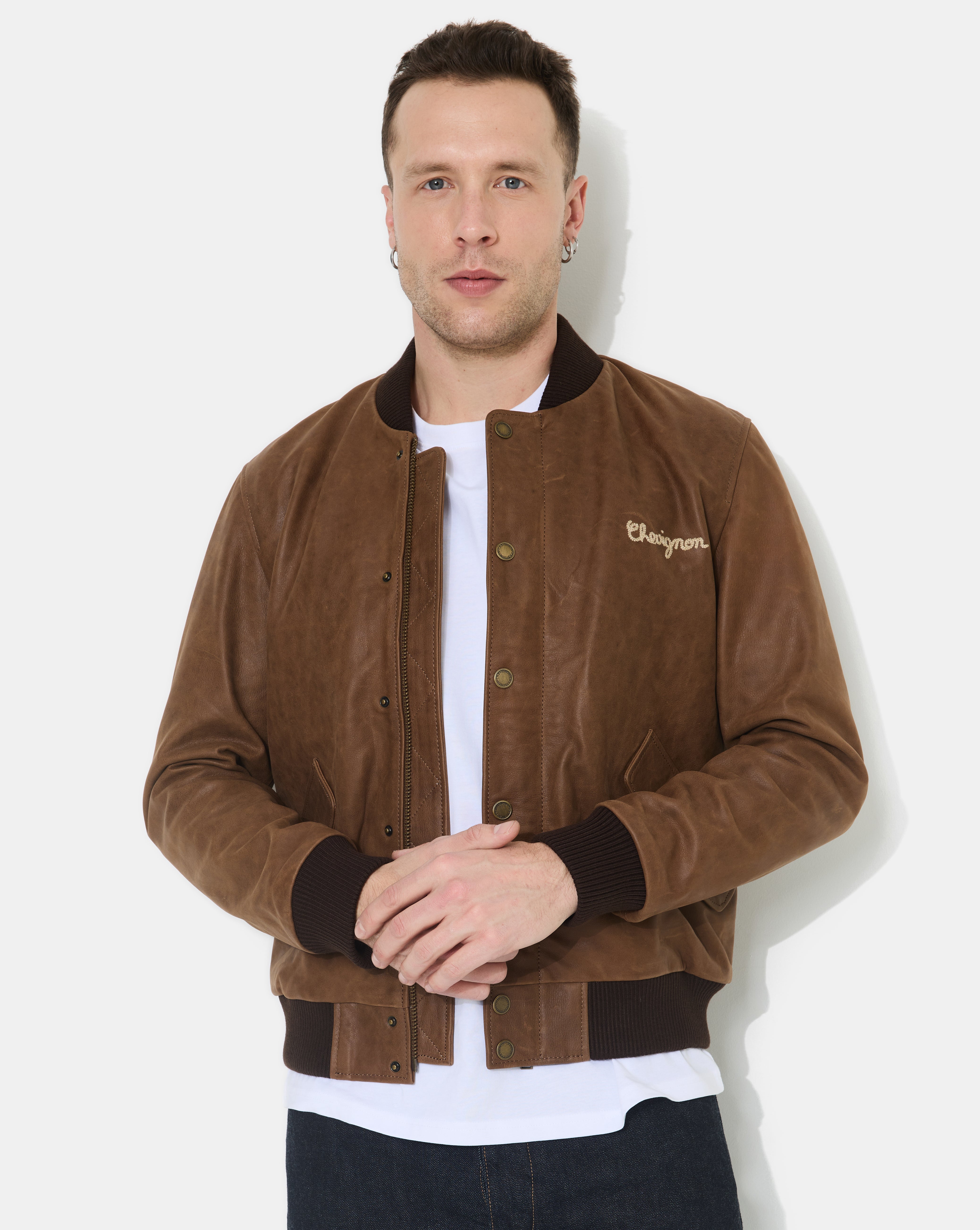 VESTE EN CUIR DALLAS MARRON