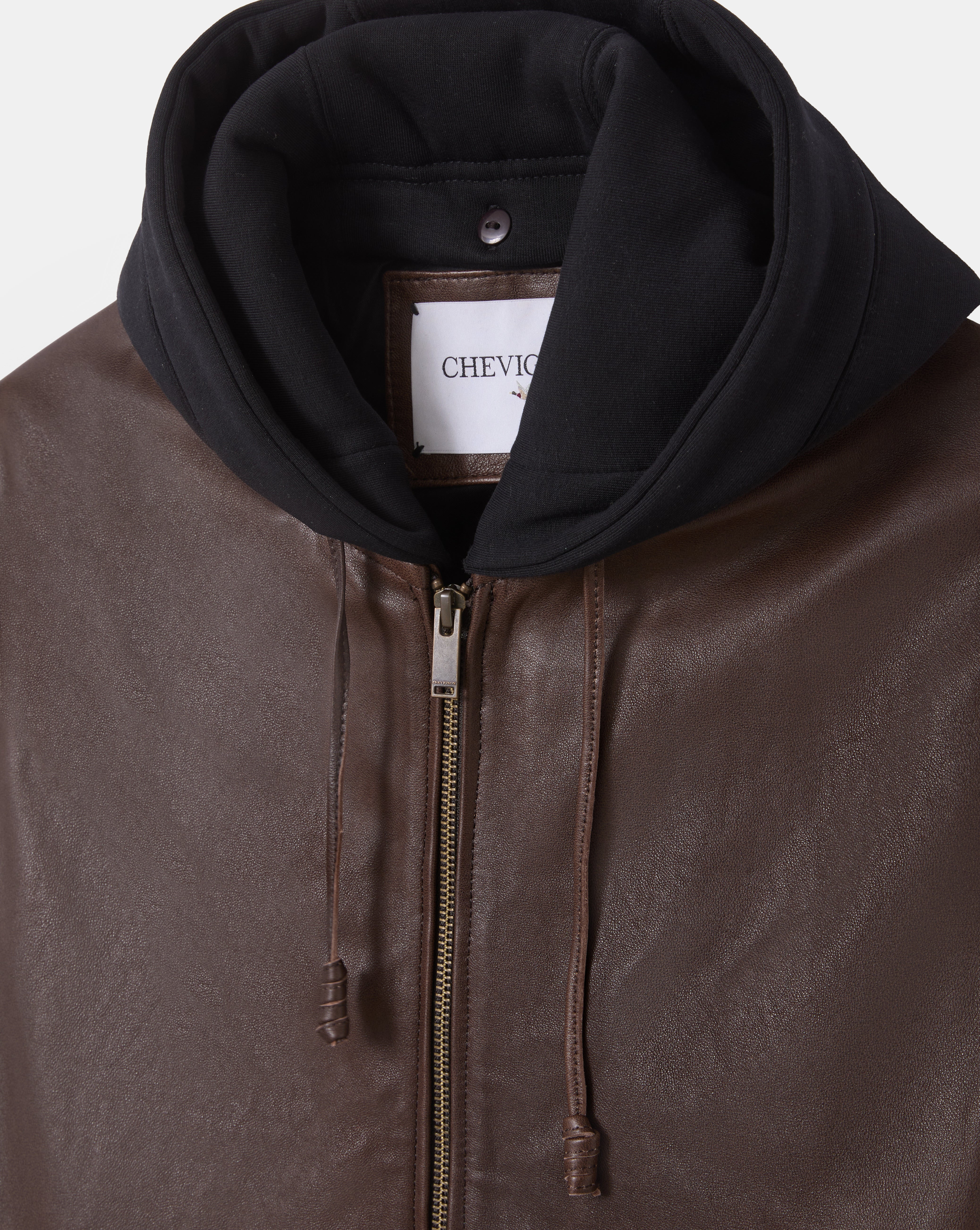 VESTE EN CUIR DJIBRIL MARRON